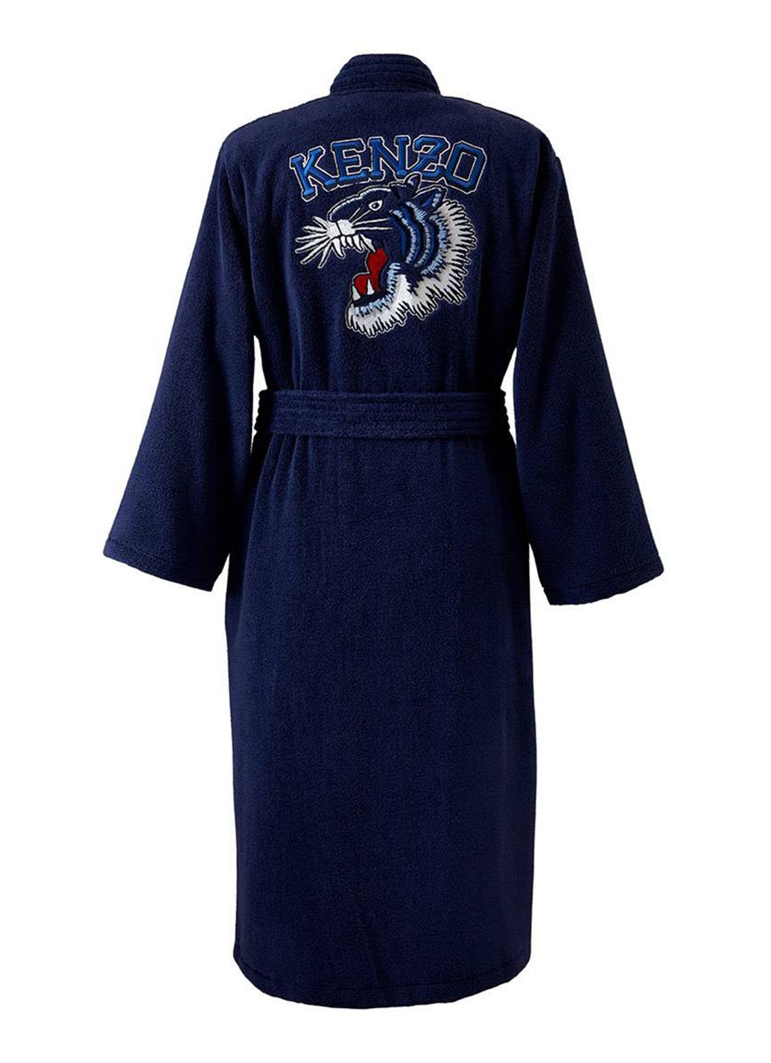 KENZO K Vtiger badjas van  katoen met logoprint - achterkant 10 royalblauw