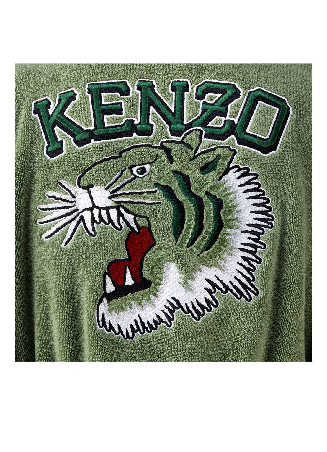 KENZO K Vtiger badjas van  katoen met logoprint - detail 8 groen