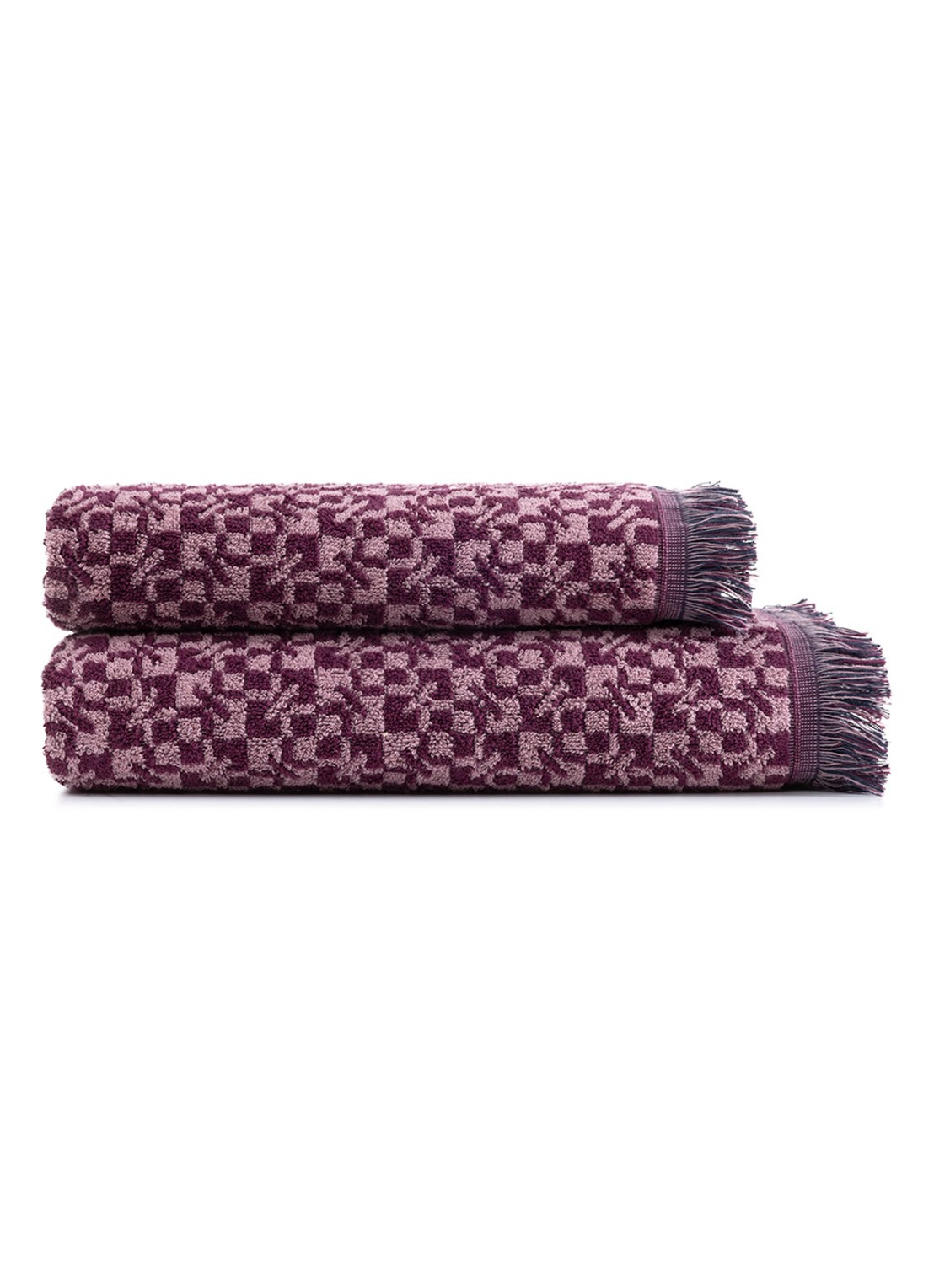 KENZO Kenzoka badhanddoek 90 x 150 cm - voorkant 2 aubergine