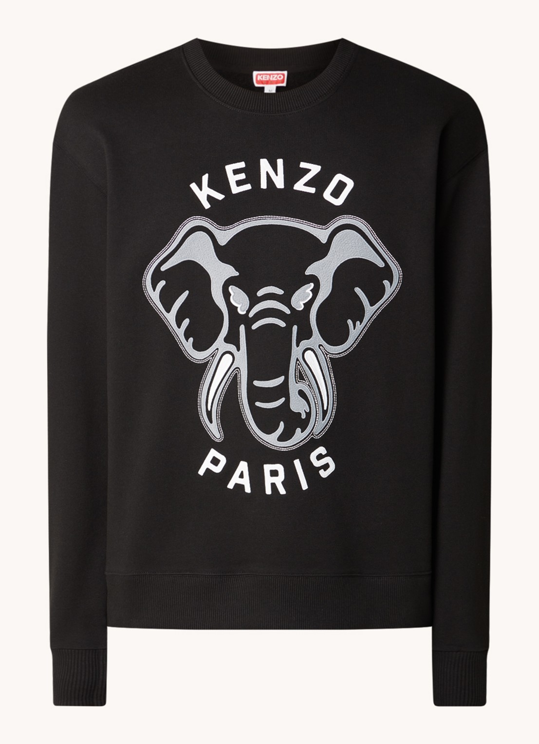 KENZO Sweater met front- en backprint - voorkant 4 zwart