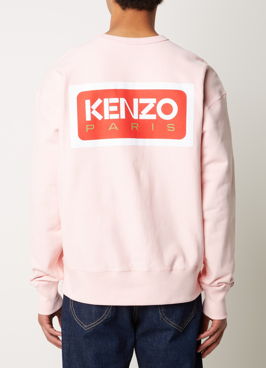 KENZO Sweater met logo- en backprint - detail 2 lichtroze