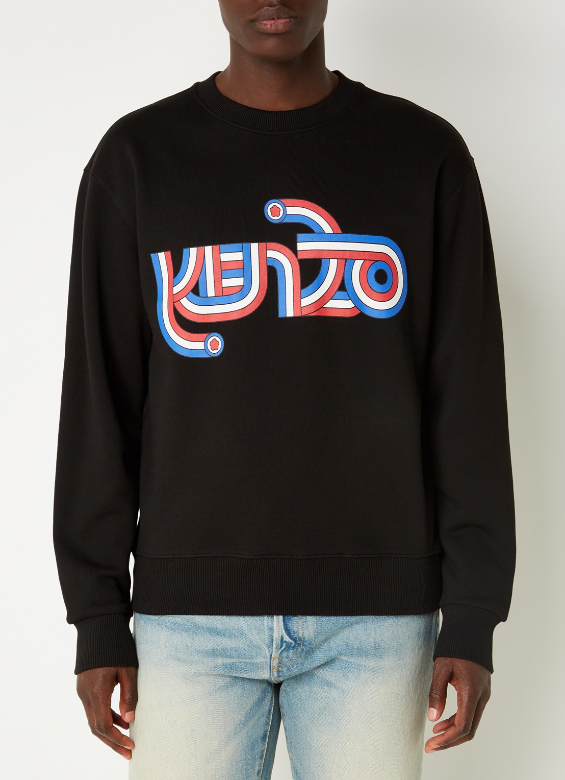 KENZO Sweater met logoprint - detail 3 zwart