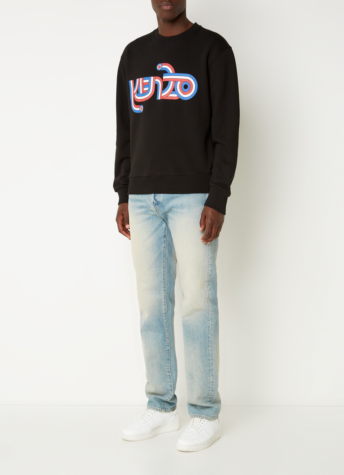 KENZO Sweater met logoprint - voorkant 2 zwart