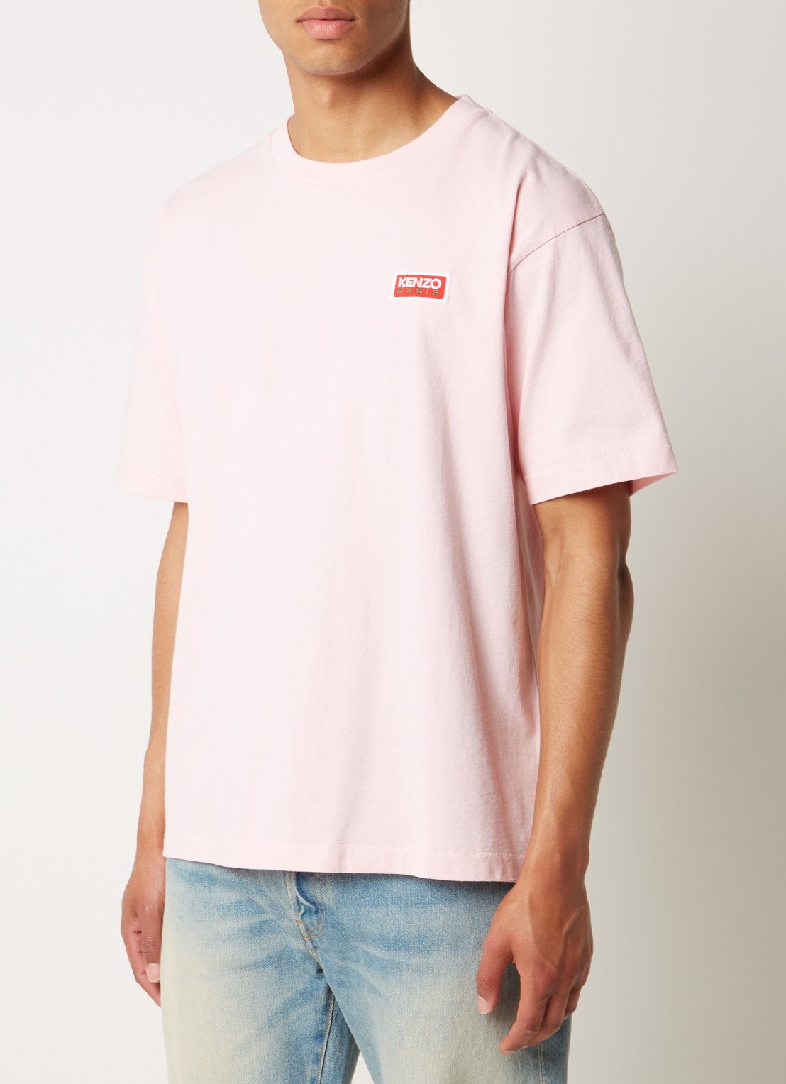 KENZO T-shirt met logo- en backprint - detail 4 lichtroze