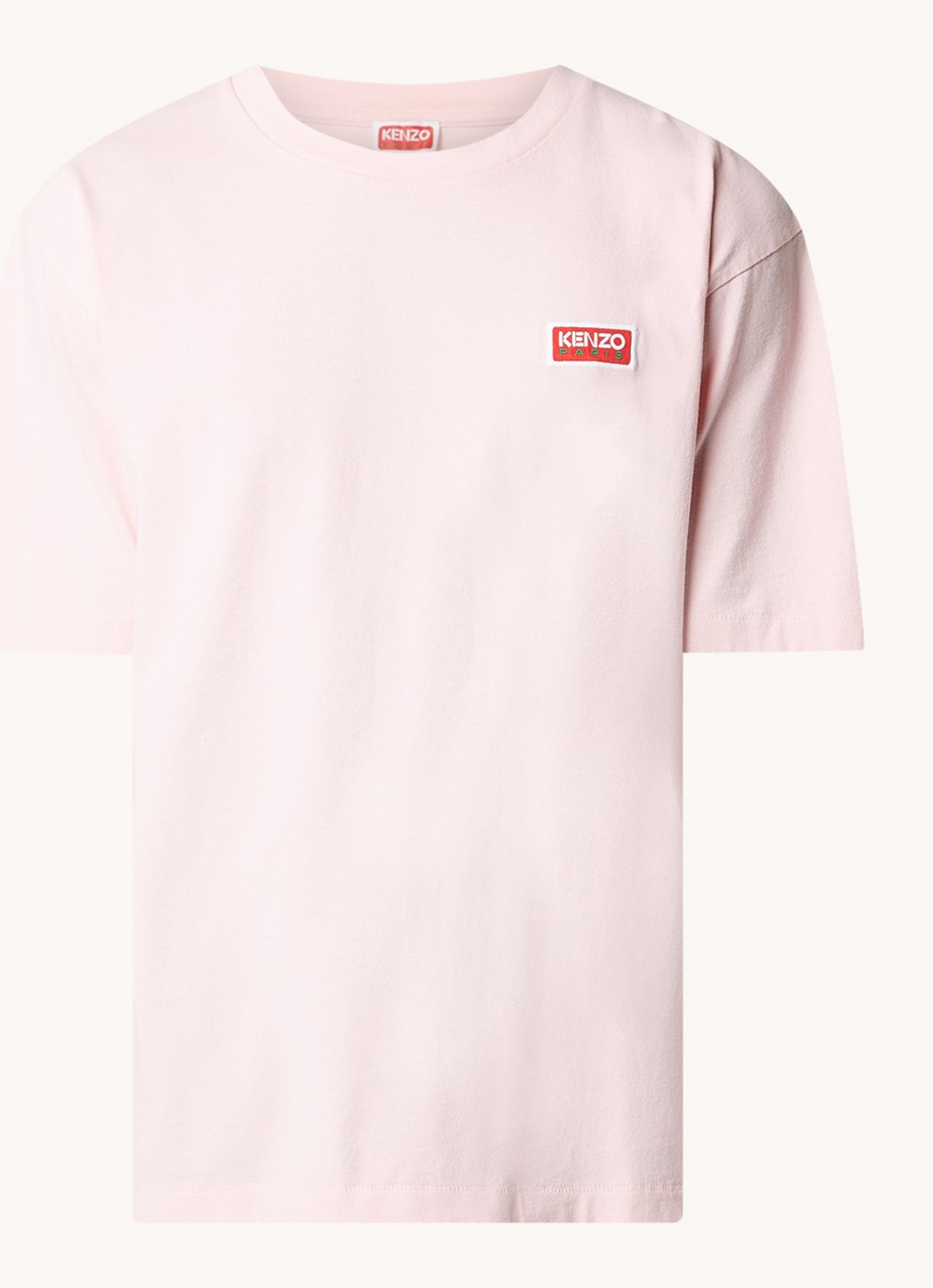KENZO T-shirt met logo- en backprint - voorkant 2 lichtroze