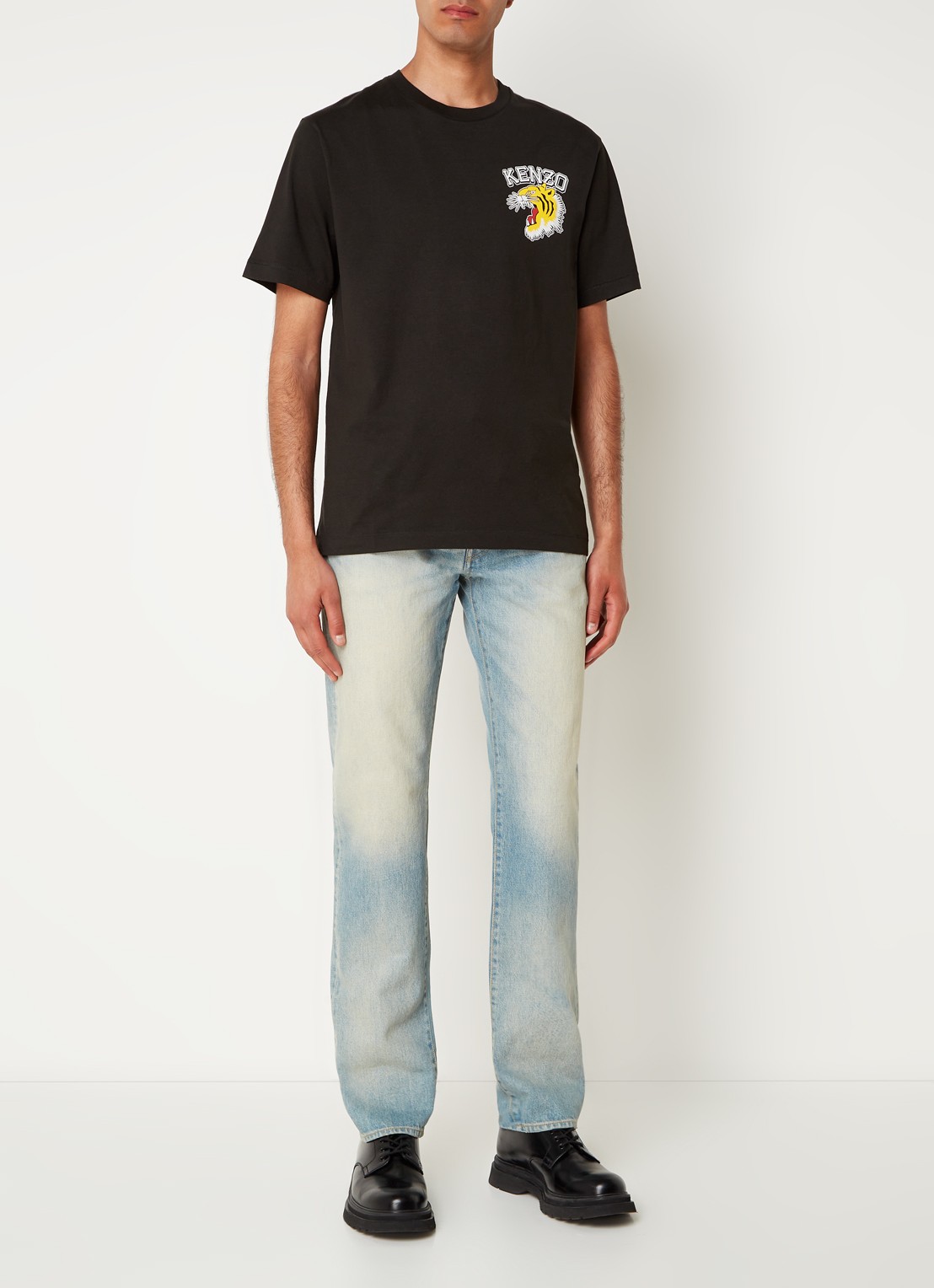 KENZO T-shirt met logoprint - voorkant 5 zwart