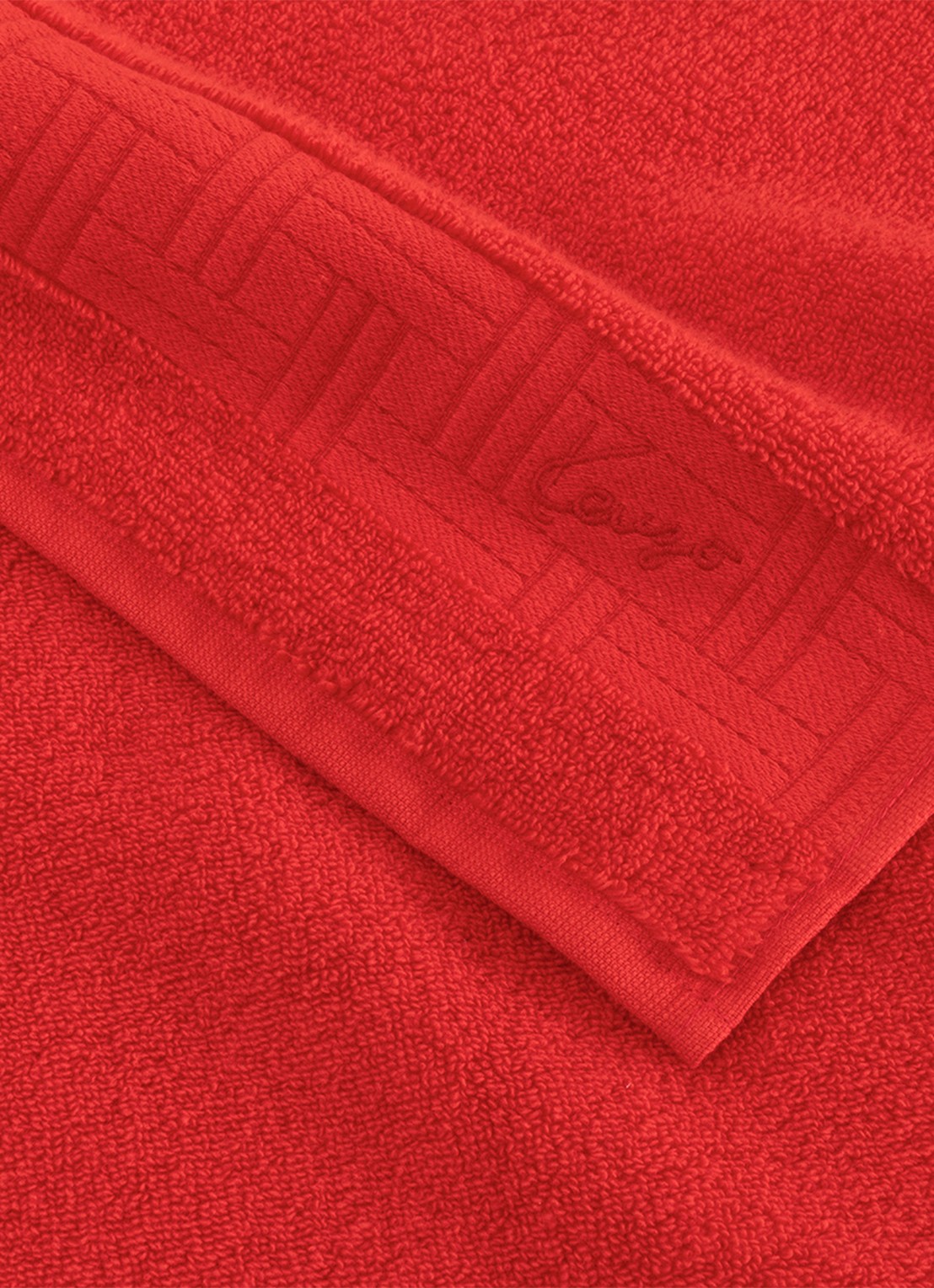KENZO Weave badhanddoek - 55 x 100 cm - voorkant 3 rood