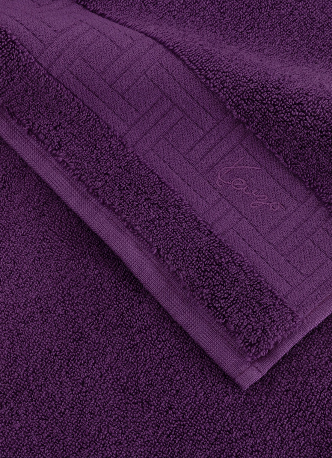 KENZO Weave badhanddoek - 55 x 100 cm - voorkant 2 aubergine