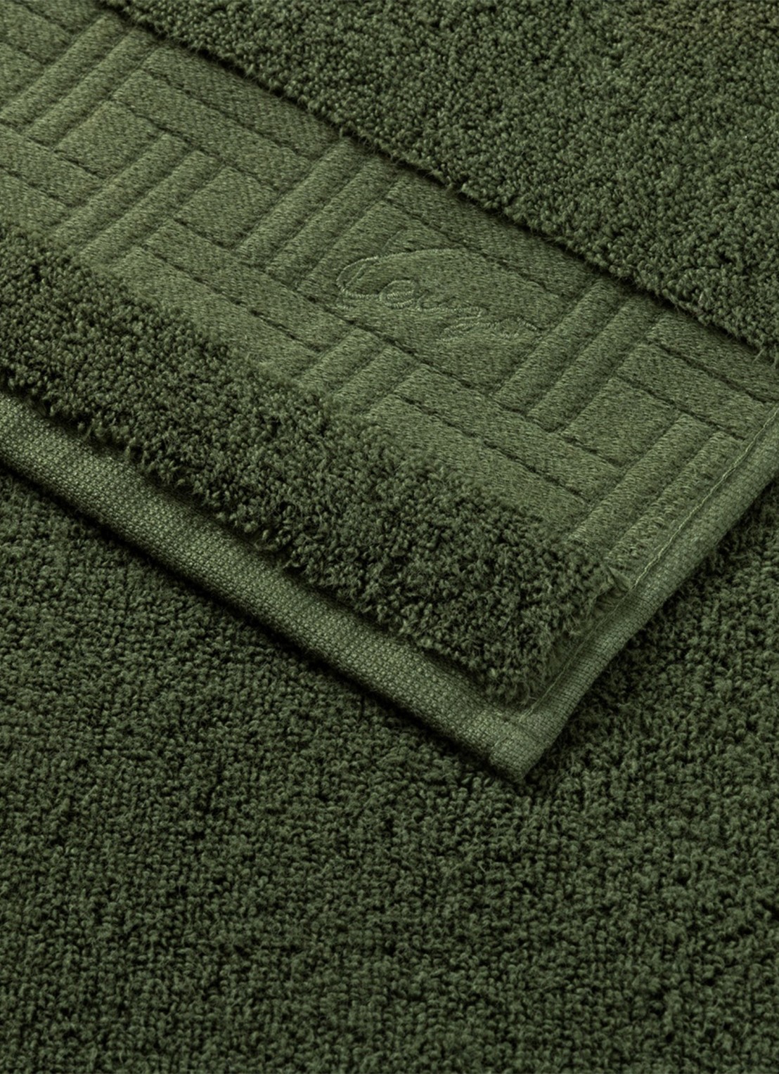 KENZO Weave badhanddoek - 55 x 100 cm - achterkant 2 khaki