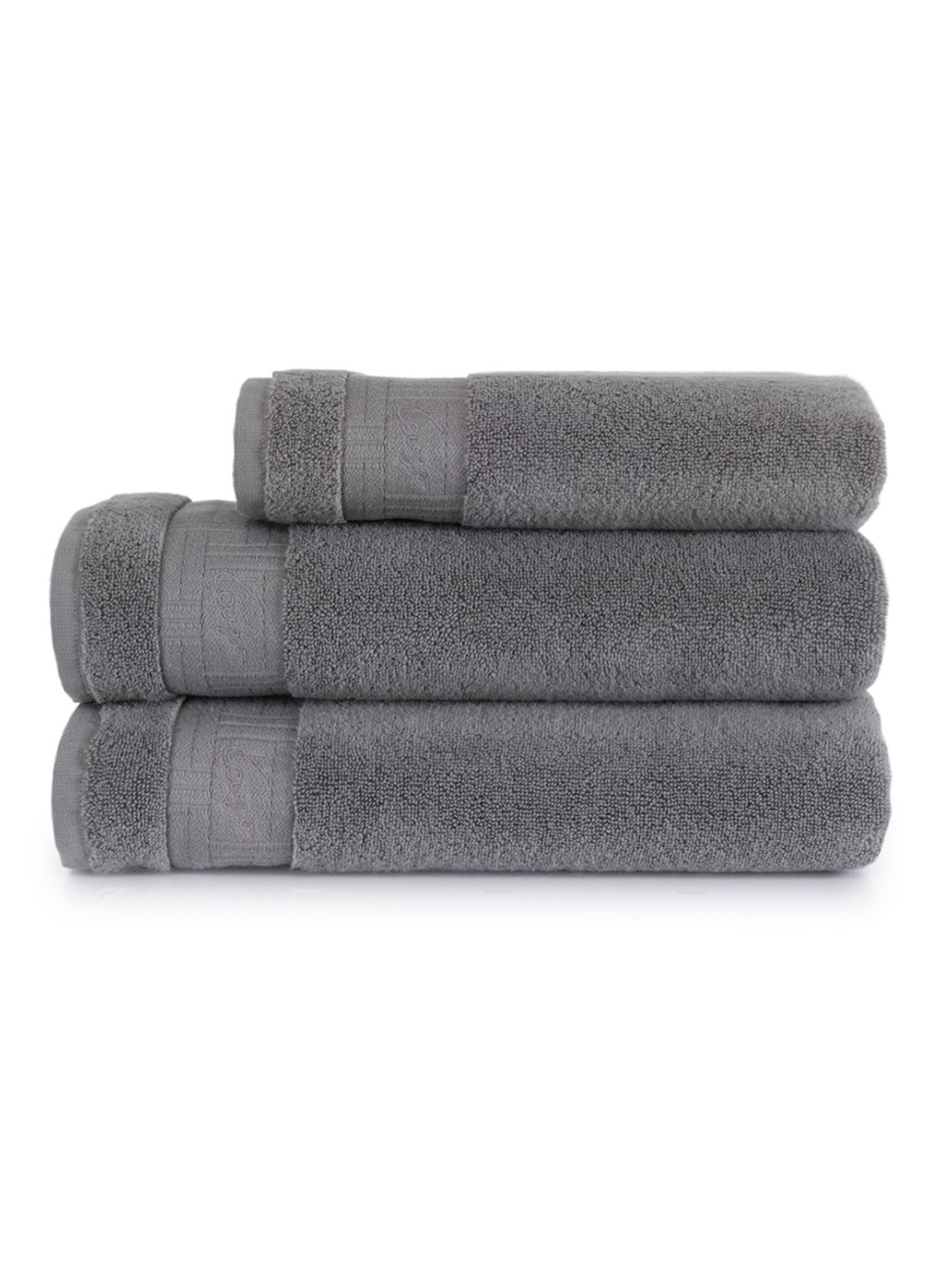 KENZO Weave badhanddoek - 70 x 140 cm - achterkant 3 grijs