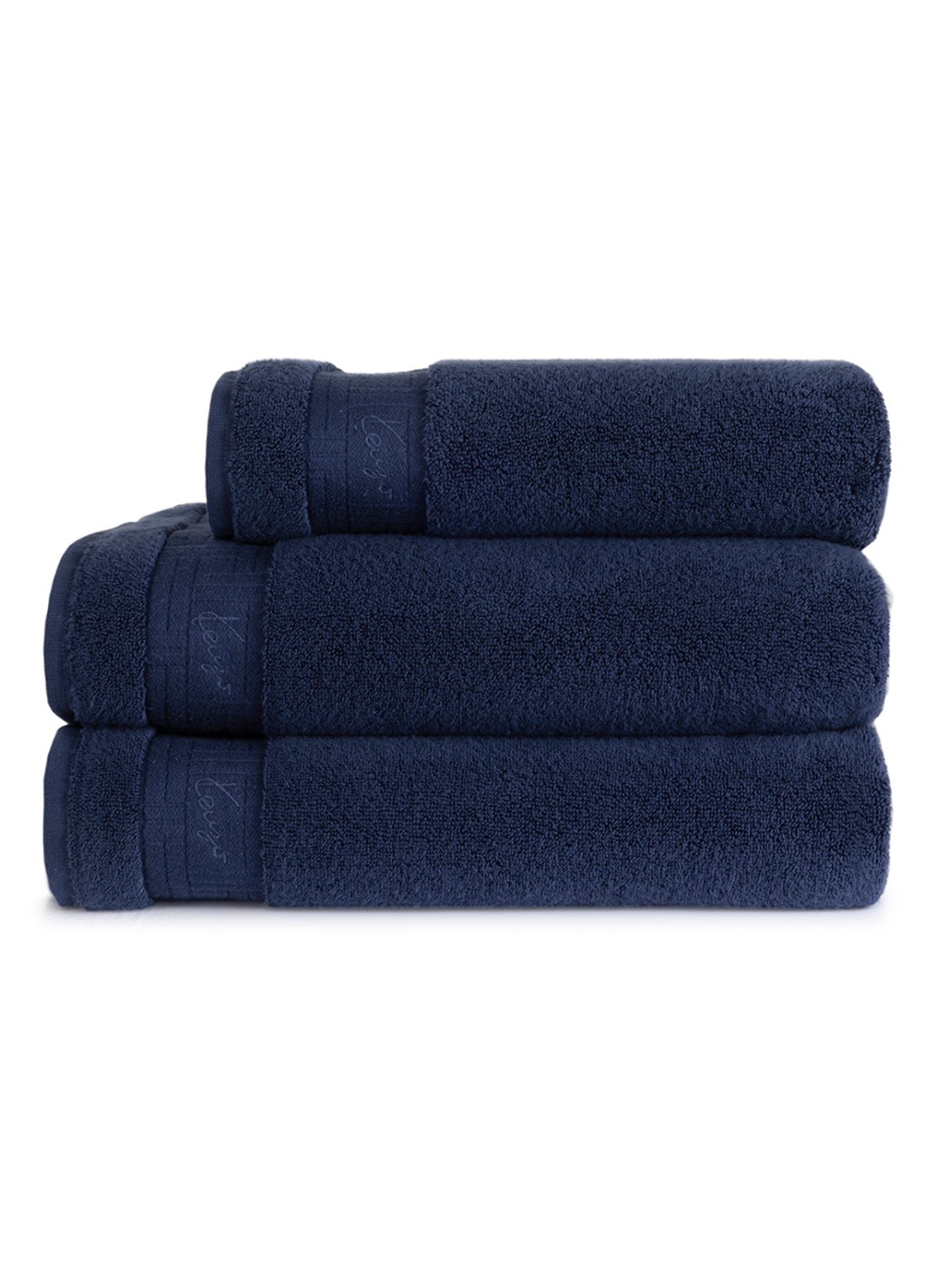 KENZO Weave badhanddoek - 70 x 140 cm - achterkant donkerblauw