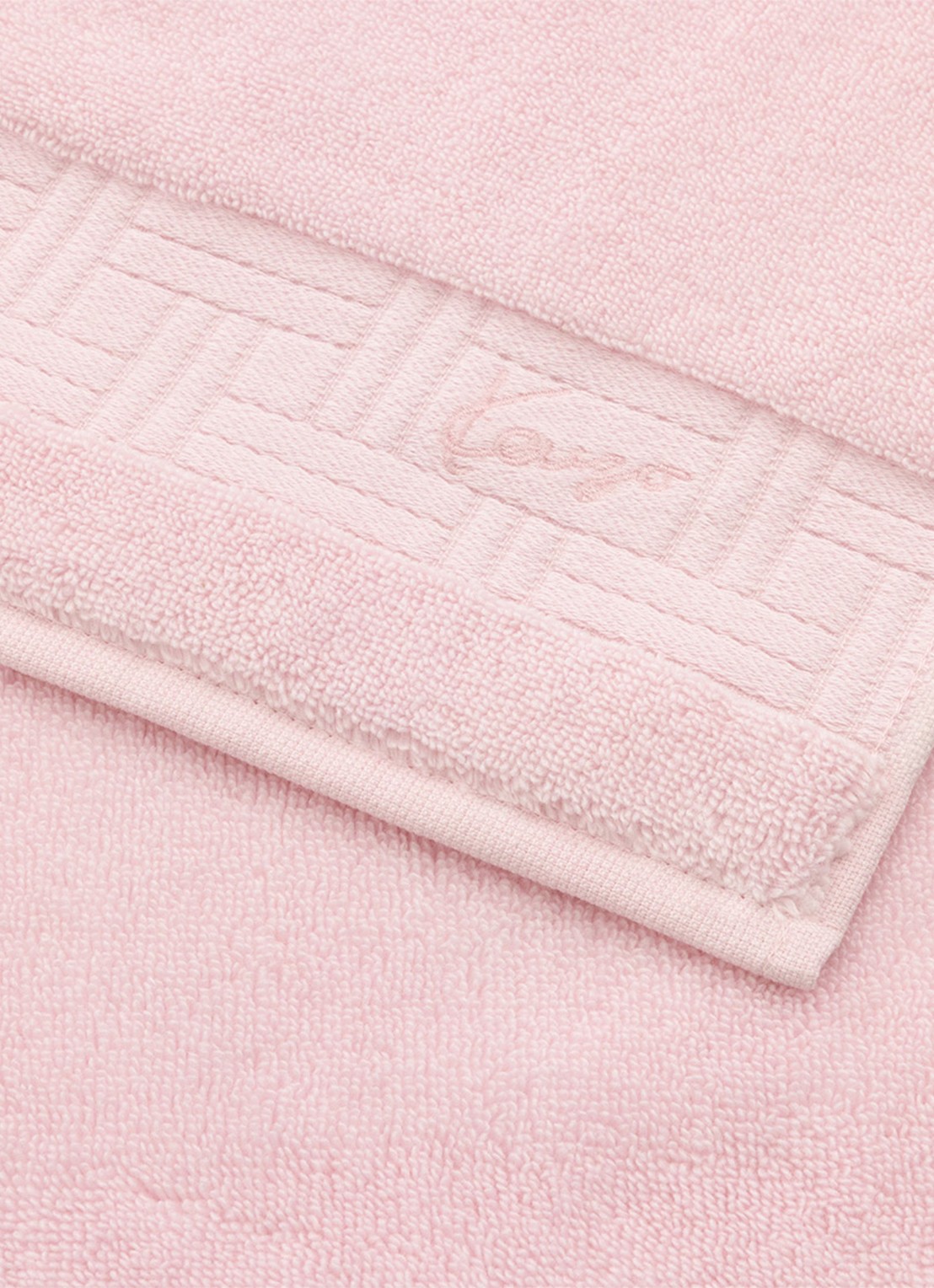 KENZO Weave badhanddoek - 70 x 140 cm - voorkant 3 lichtroze