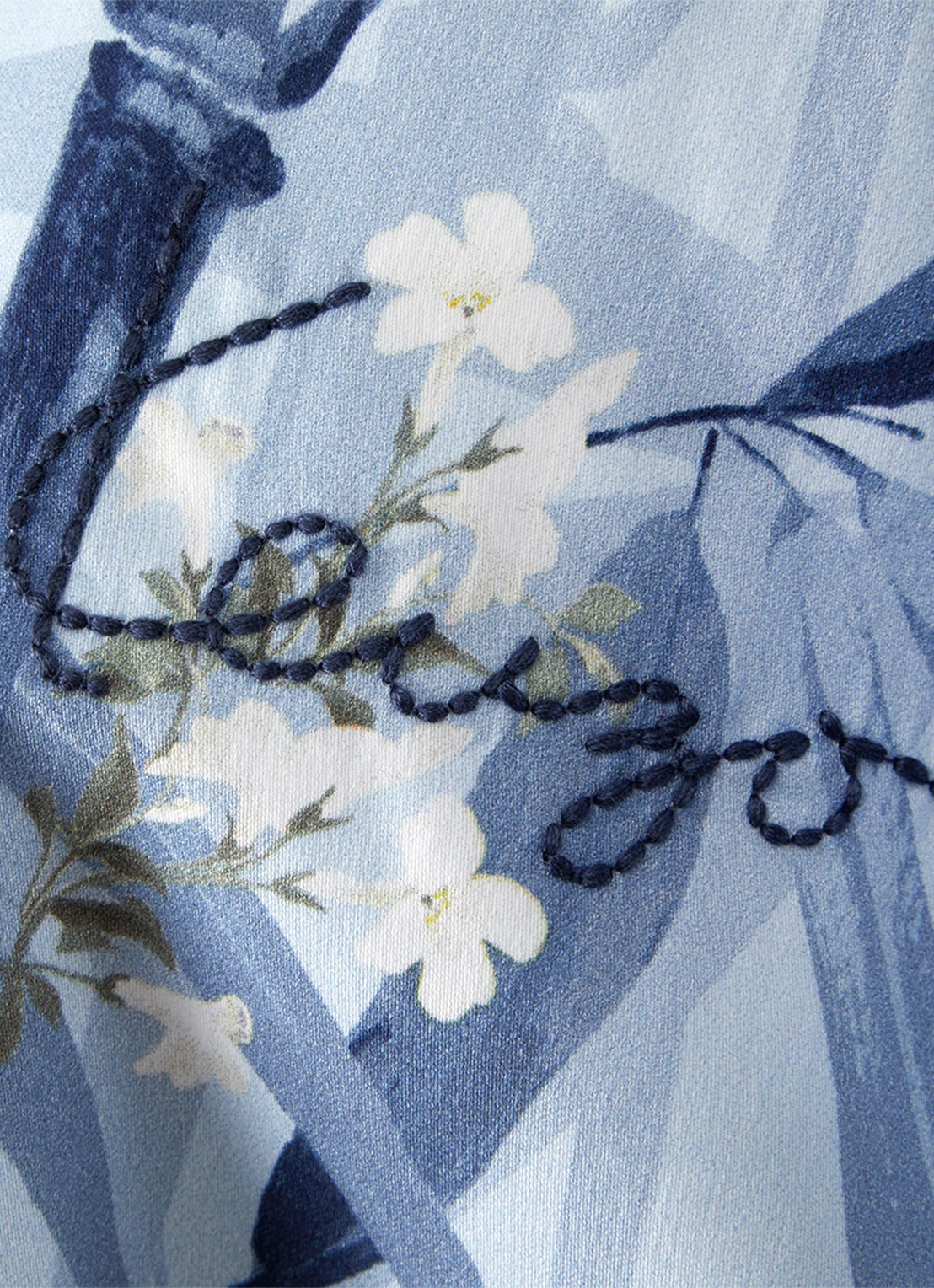 KENZO Zen badjas met bloemenprint - achterkant 5 blauw