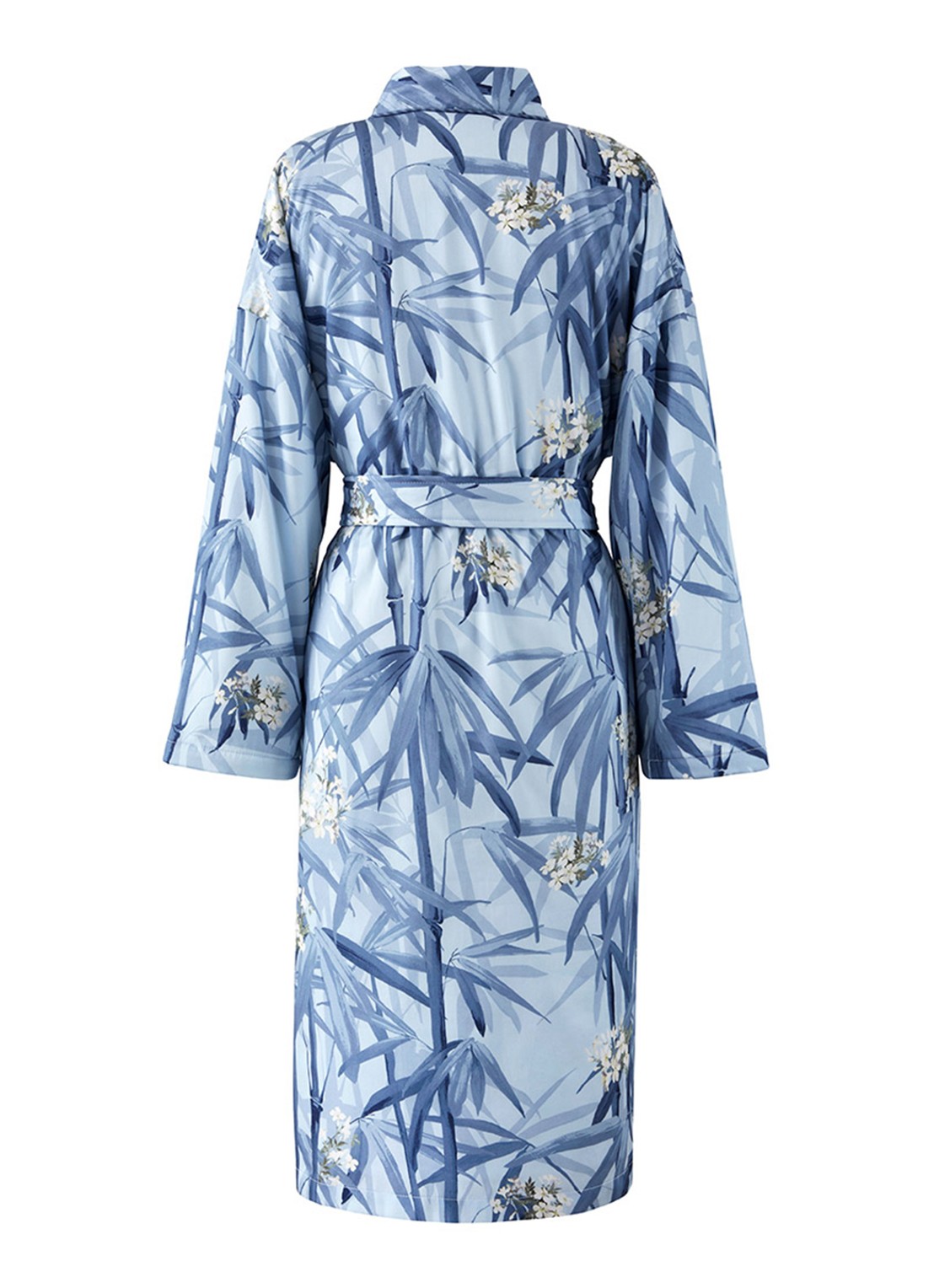 KENZO Zen badjas met bloemenprint - voorkant 4 blauw