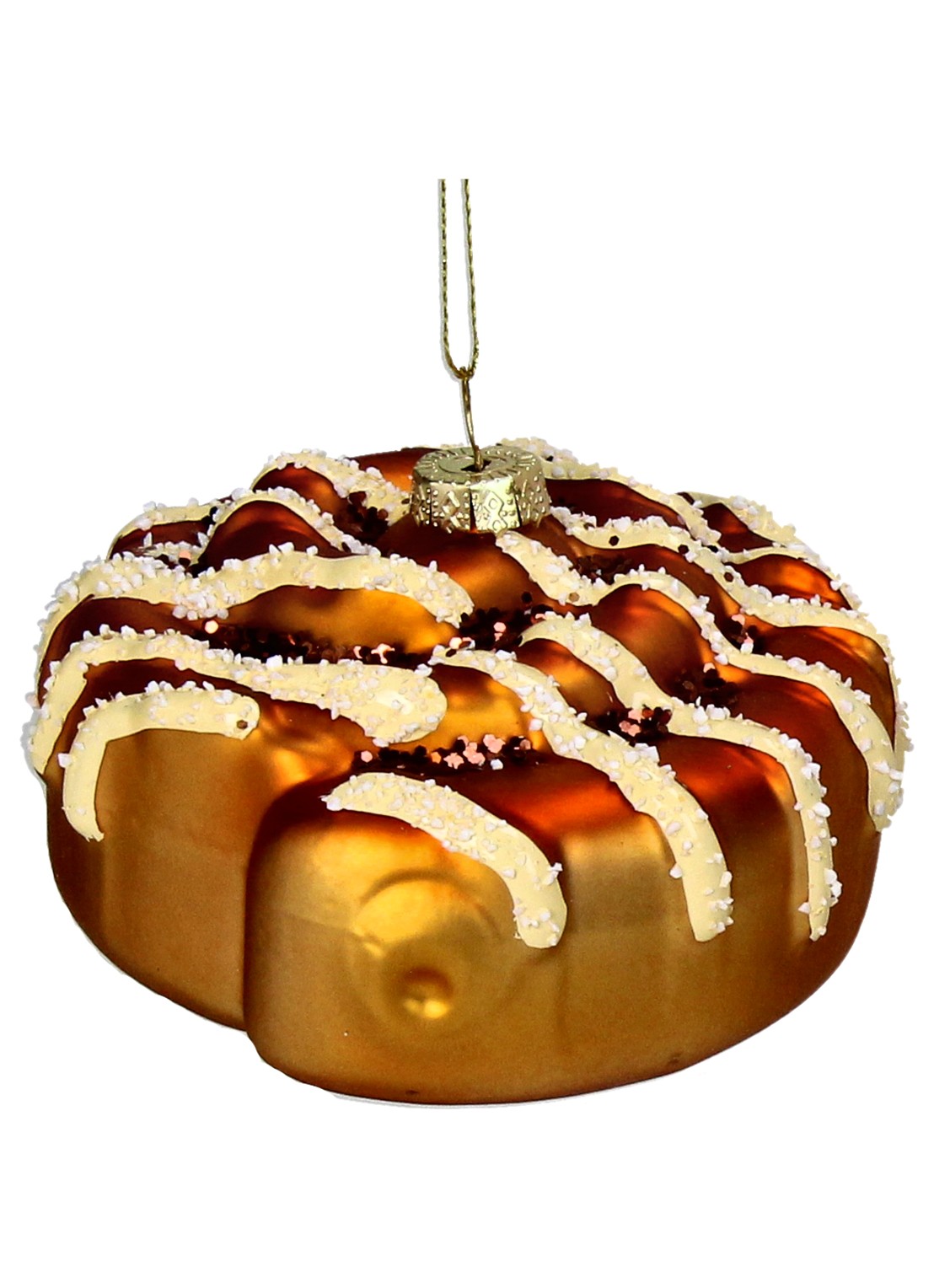 Kersten Cinnamon Roll kersthanger 8,3 cm - voorkant 2 bruin