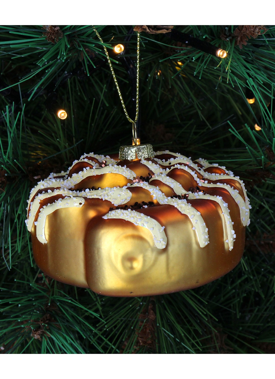 Kersten Cinnamon Roll kersthanger 8,3 cm - voorkant 3 bruin
