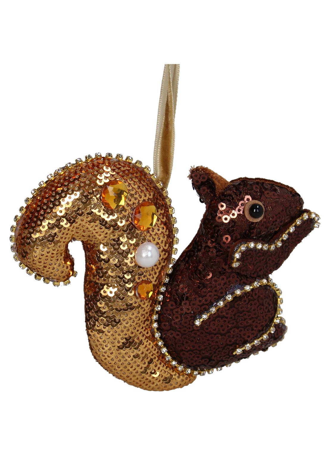 Kersten Eekhoorn kersthanger 12,7 cm - voorkant 2 bruin