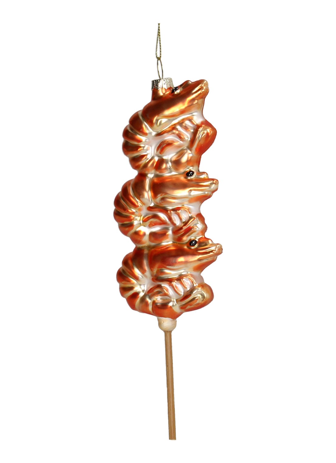 Kersten Garnalenspies kersthanger 17,8 cm - achterkant 3 orange