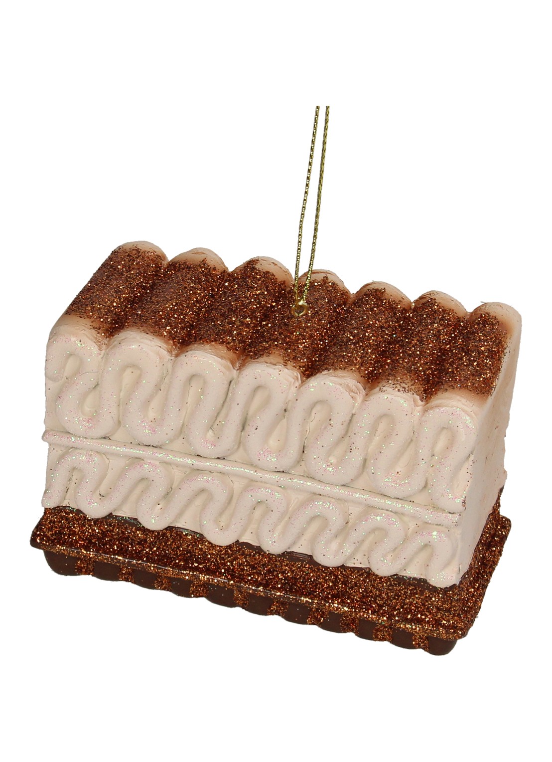 Kersten Ijstaart kersthanger 10 cm - voorkant bruin