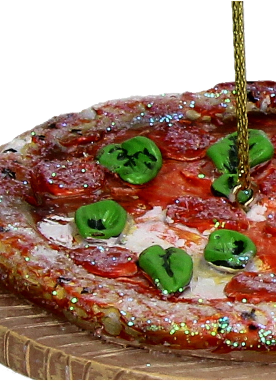 Kersten Italiaanse Pizza kersthanger 10,4 cm - detail bruin