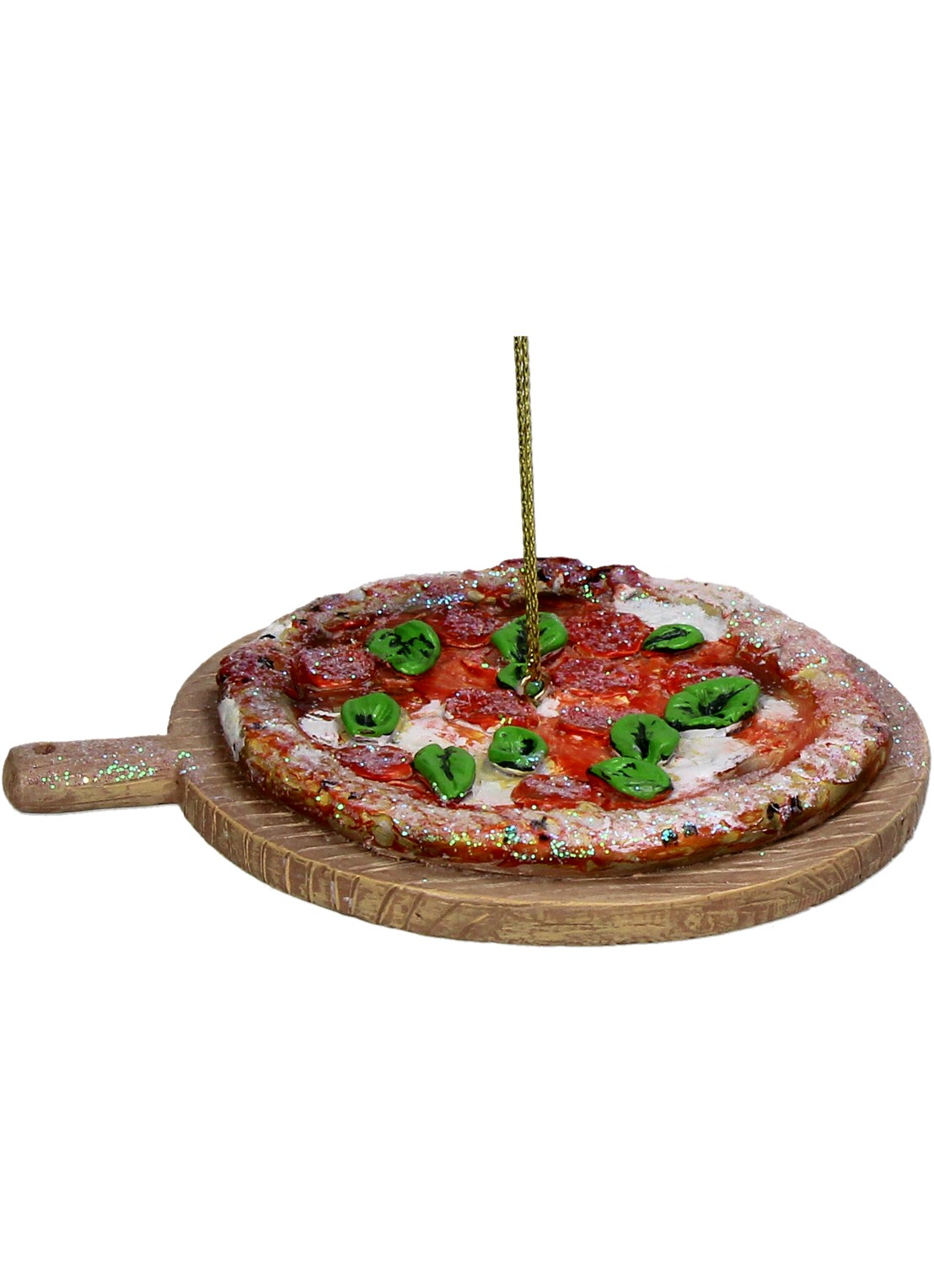 Kersten Italiaanse Pizza kersthanger 10,4 cm - voorkant 4 bruin