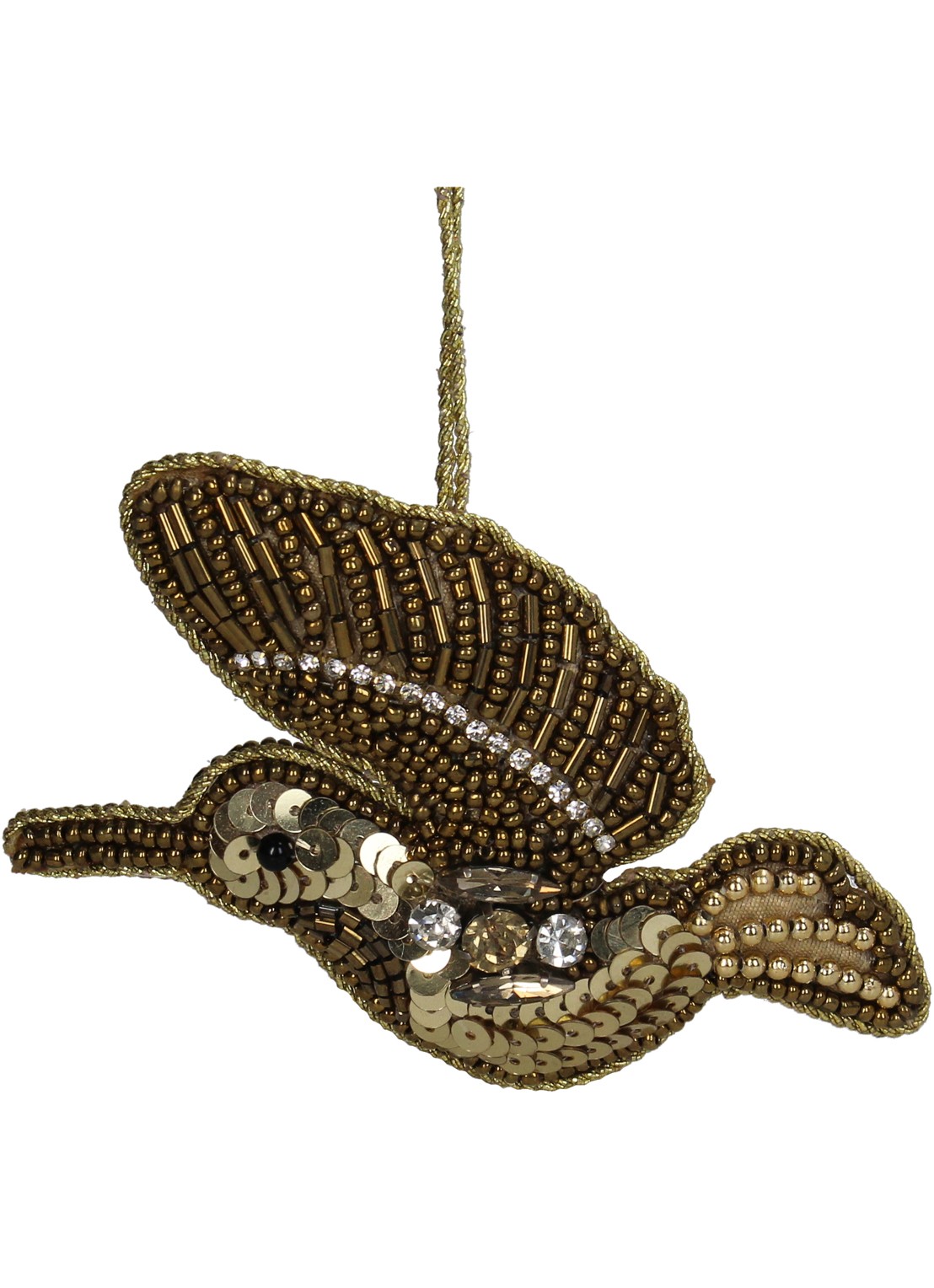 Kersten Kolibrie kersthanger 11 cm - voorkant 2 goud