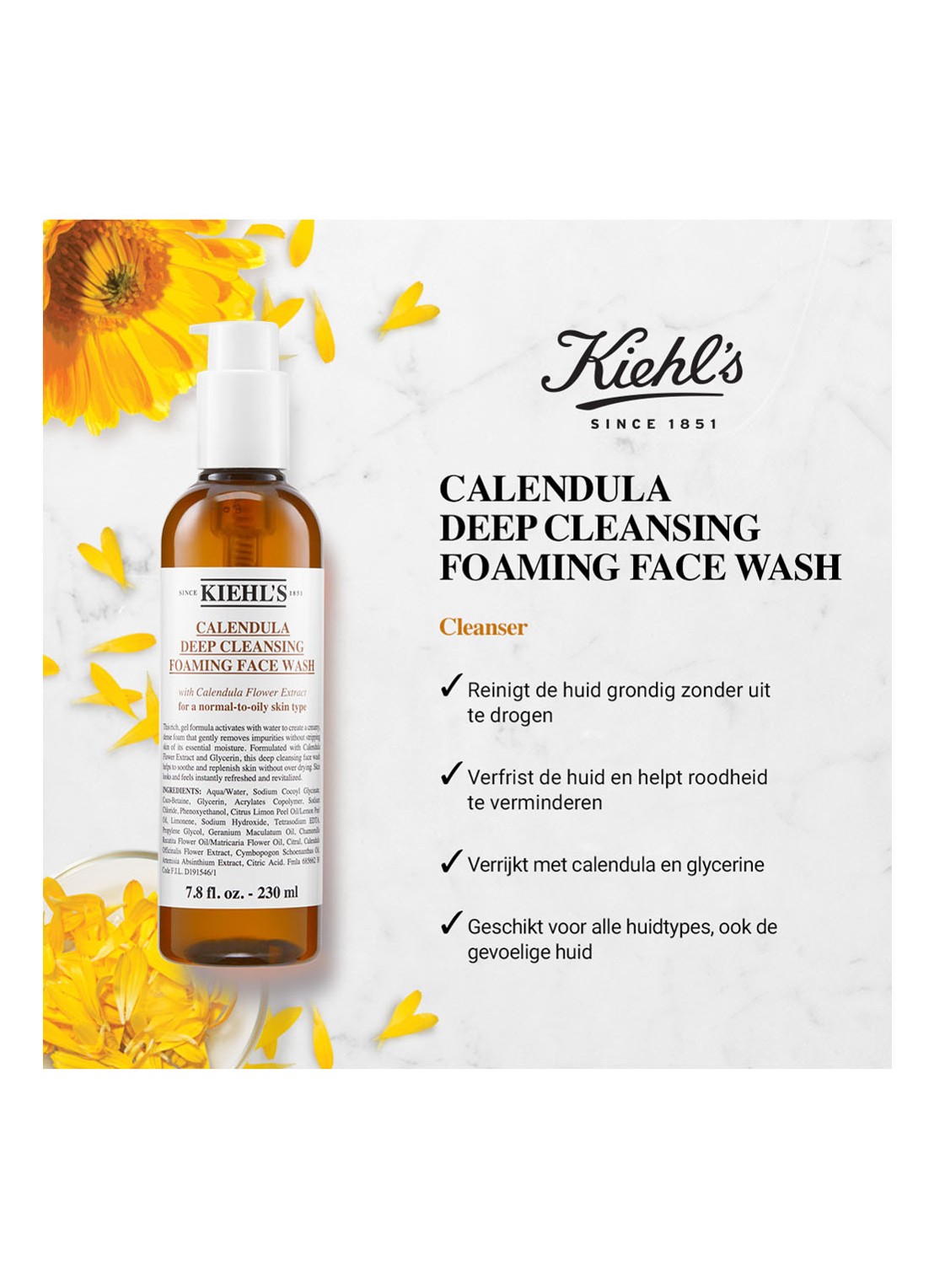 Kiehl's Calendula Foaming Wash - reinigingsschuim - detail 2 undefined