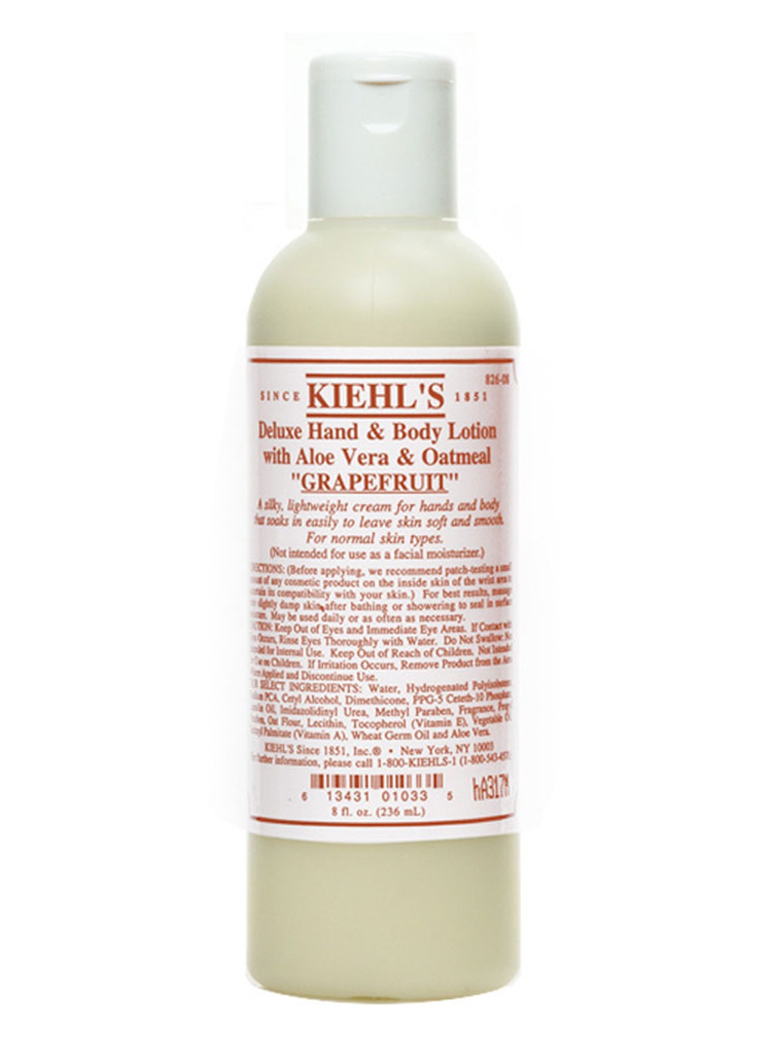 Kiehl's Deluxe Grapefruit Hand & Body Lotion with Aloe Vera & Oatmeal - bodylotion & handcrème - voorkant undefined