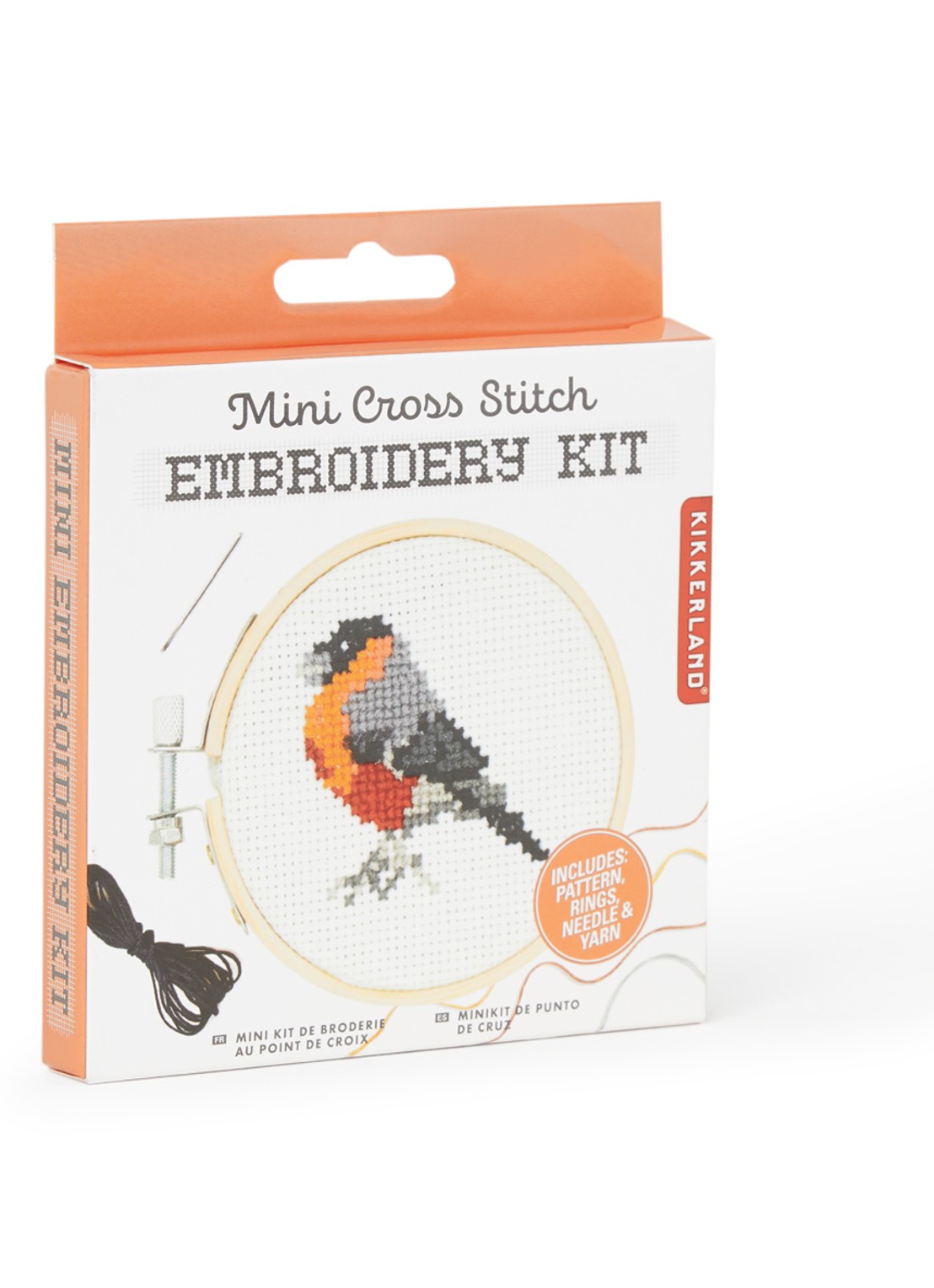 Kikkerland Bird mini kruissteek borduurset - voorkant 2 wit