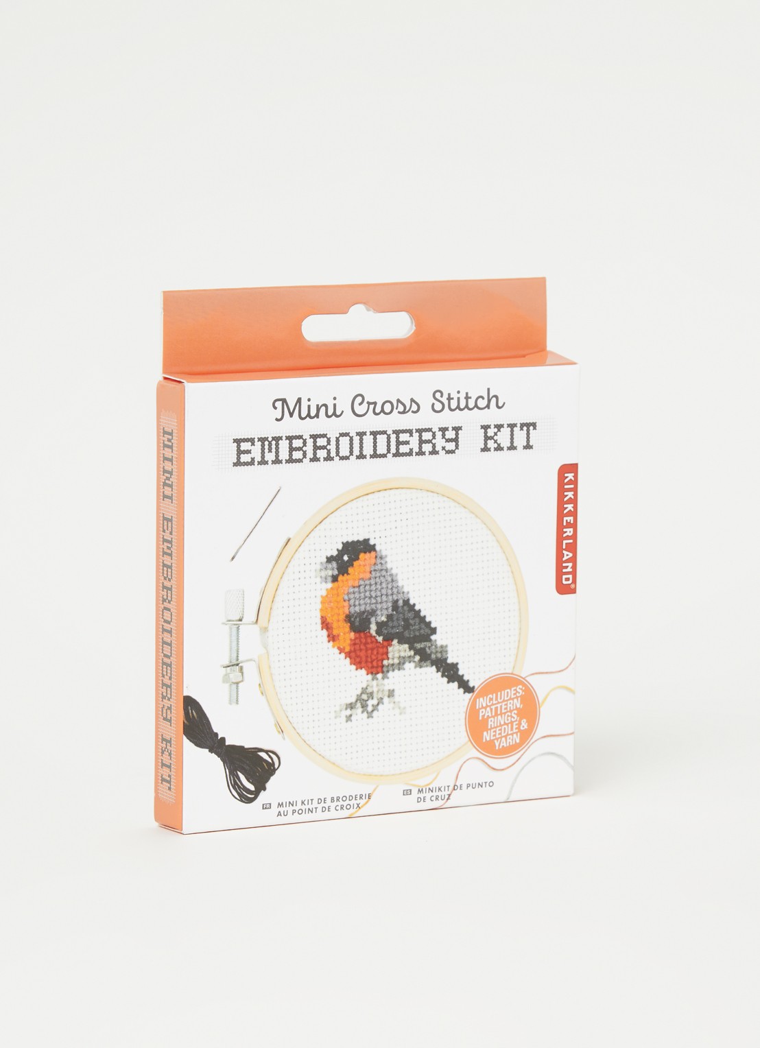 Kikkerland Bird mini kruissteek borduurset - voorkant 3 wit