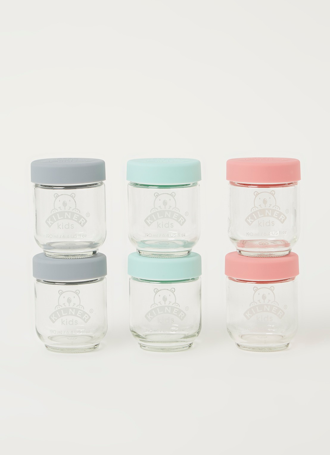 Kilner Pot voor babyvoeding set van 6 - voorkant 2 transparant