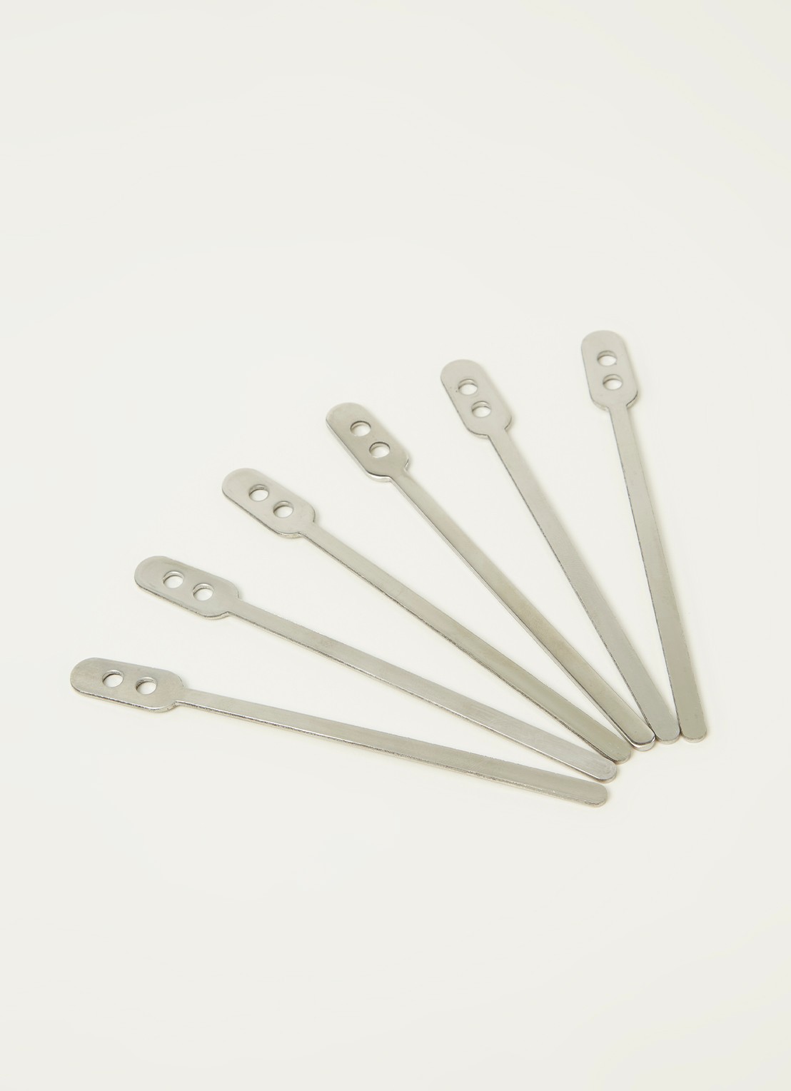 Kitchen Basics Stir roerstaafjes set van 6  - voorkant 3 zilver