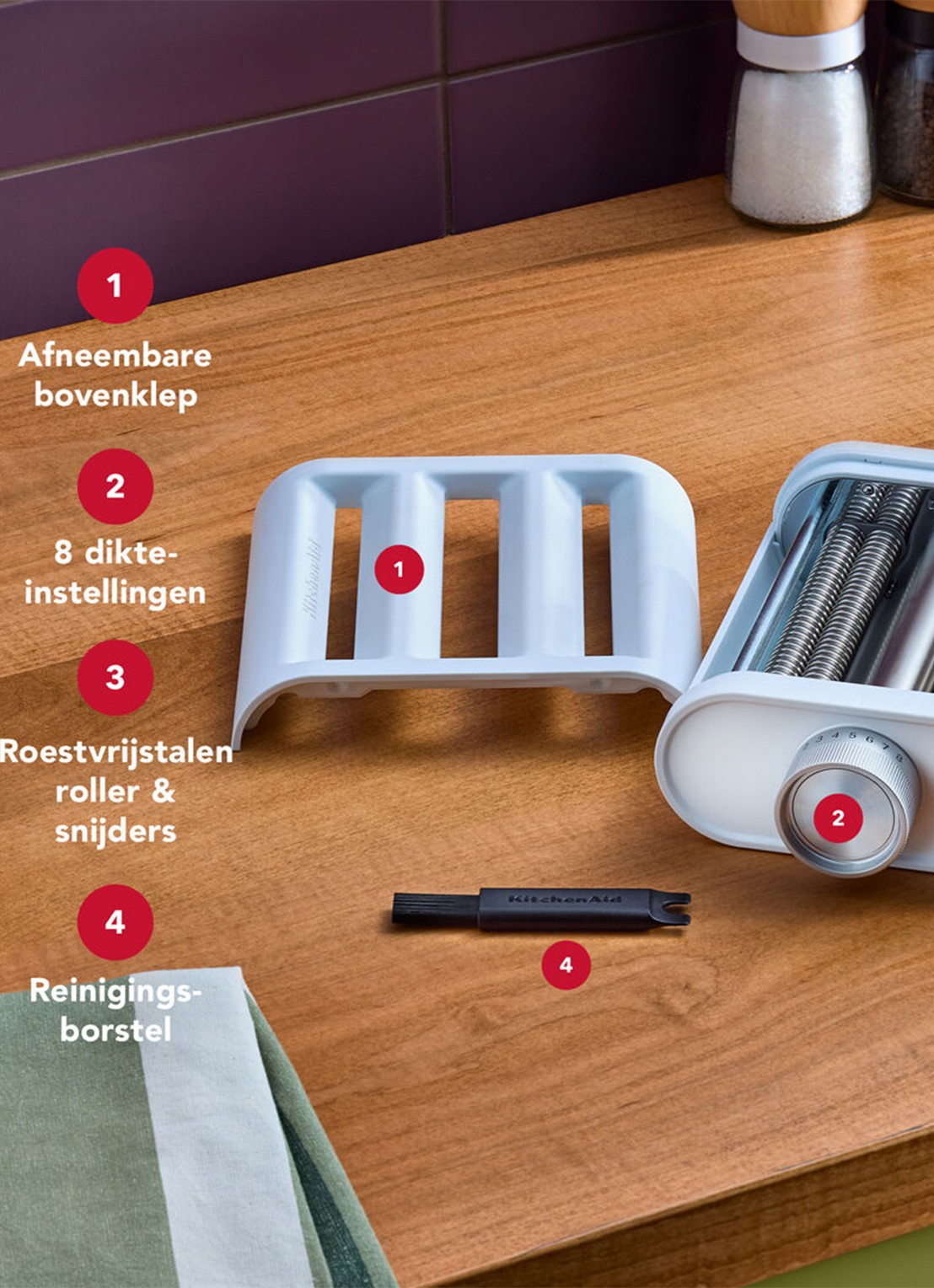 KitchenAid 3-in-1 Pasta accessoire 5KSM3PPA - voorkant 3 transparant