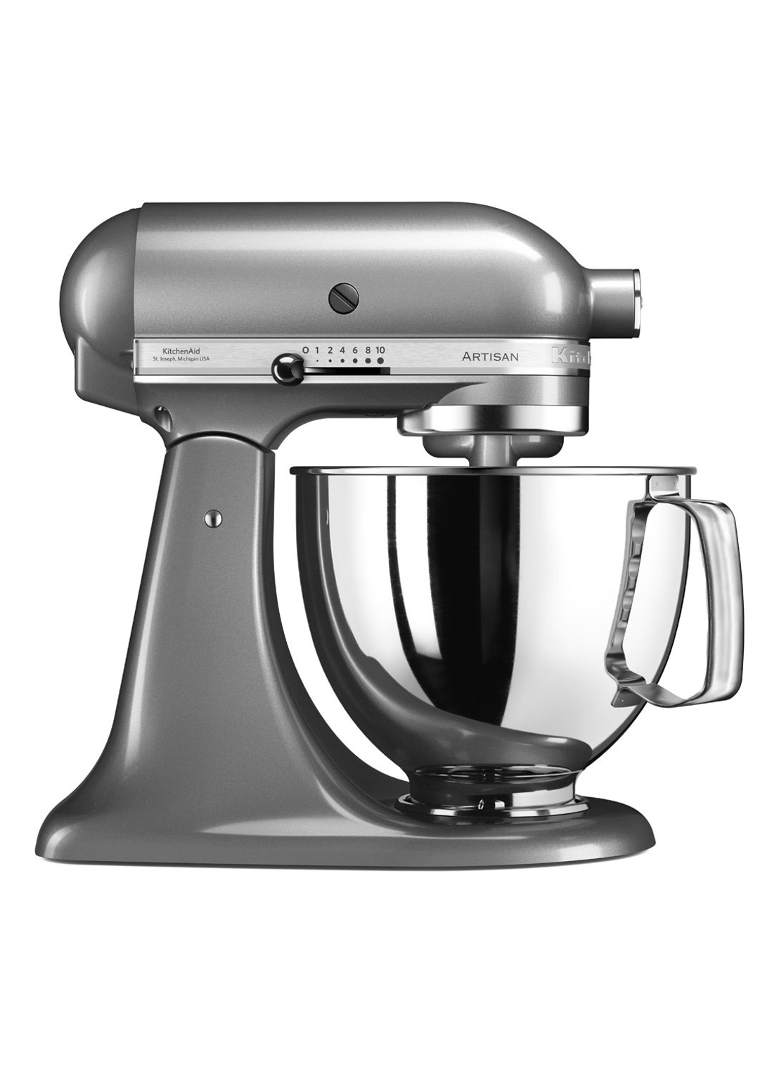 KitchenAid Artisan keukenmachine 4,8 liter 5KSM125ECU - Contour Zilver - voorkant contour zilver