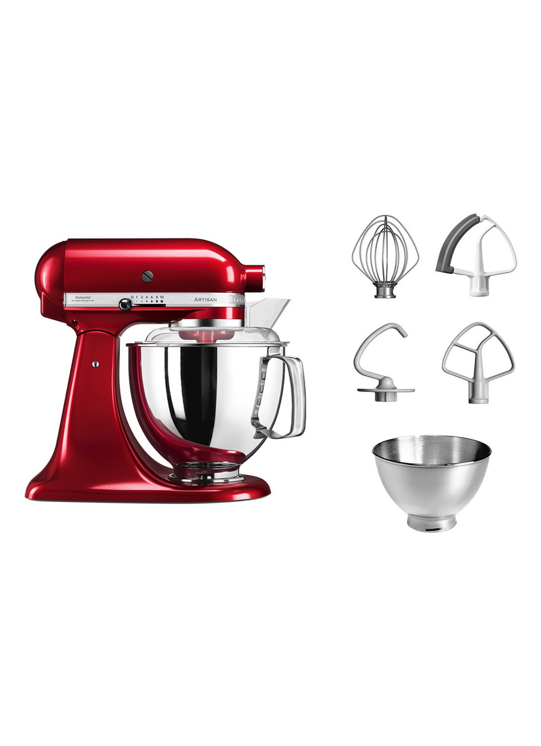 KitchenAid Artisan keukenmachine 4,8 liter 5KSM175PSECA - Appelrood - detail 2 appelrood