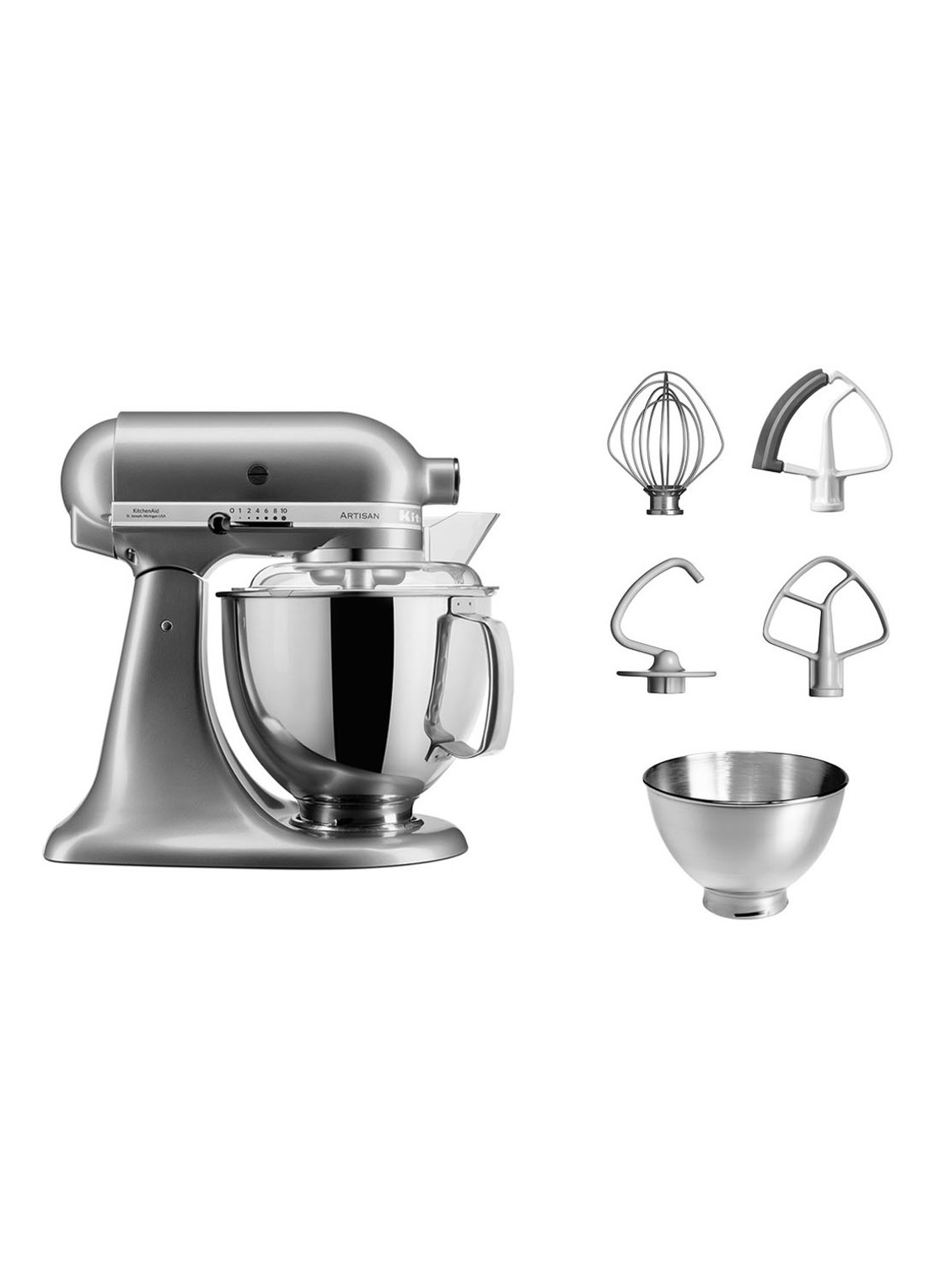 KitchenAid Artisan keukenmachine 4,8 liter 5KSM175PSECU - Contour Zilver - detail 4 contour zilver