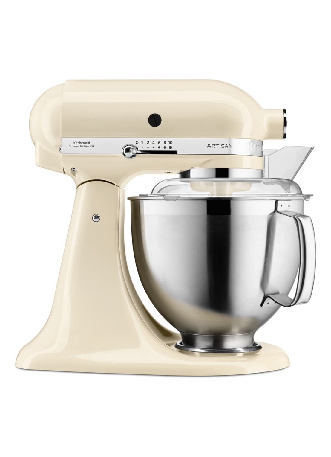 KitchenAid Artisan keukenmachine 4,8 liter 5KSM185PS - Amandelwit - voorkant 6 creme