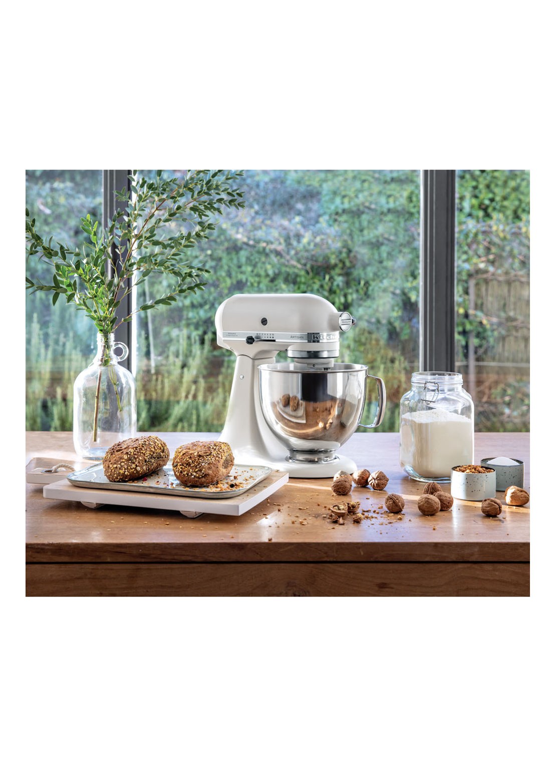KitchenAid Artisan keukenmachine 4,8 liter 5KSM185PS - Amandelwit - voorkant 7 creme