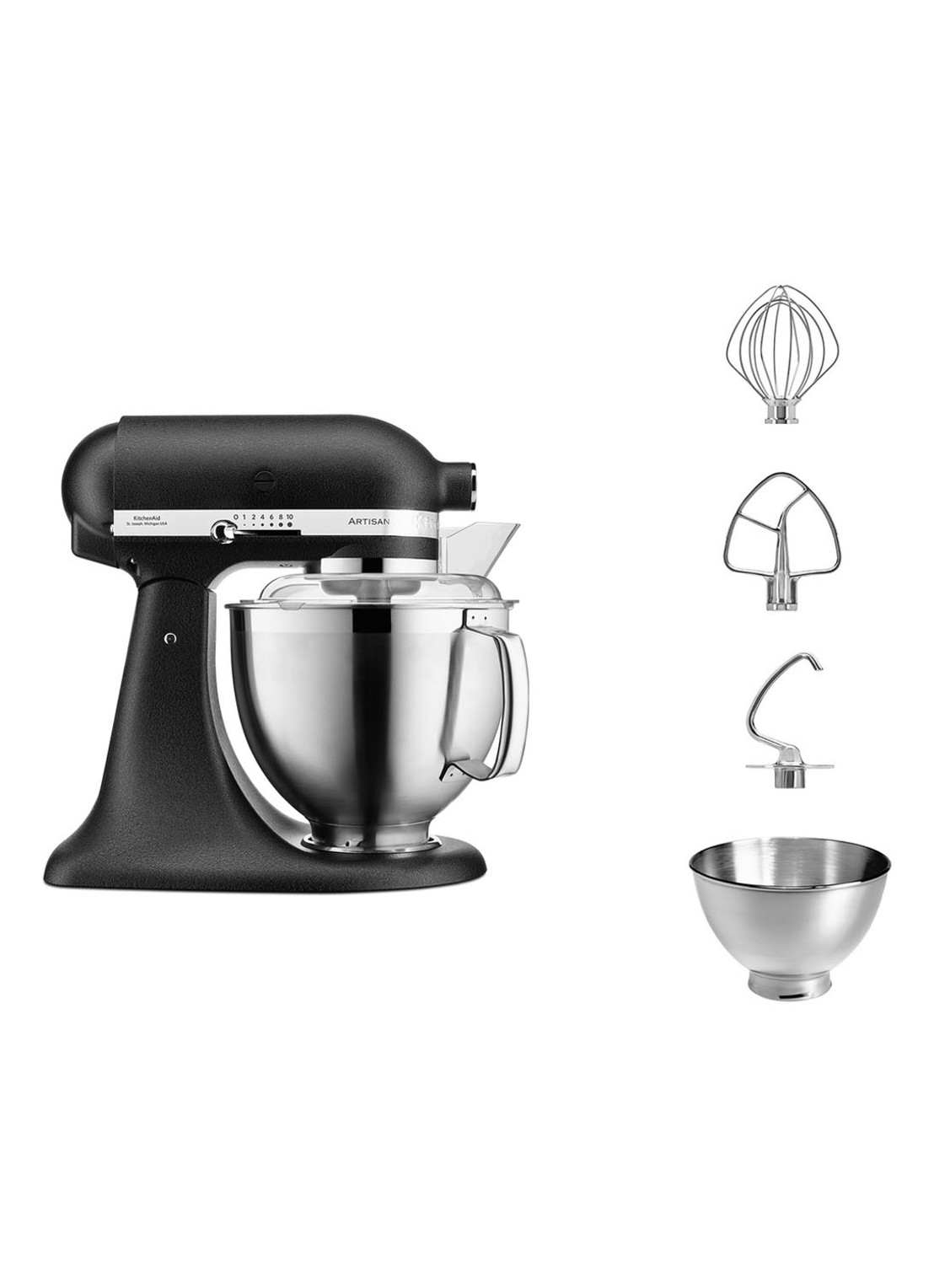 KitchenAid Artisan keukenmachine 4,8 liter 5KSM185PSEBK - Vulkaanzwart - detail 4 vulkaanzwart