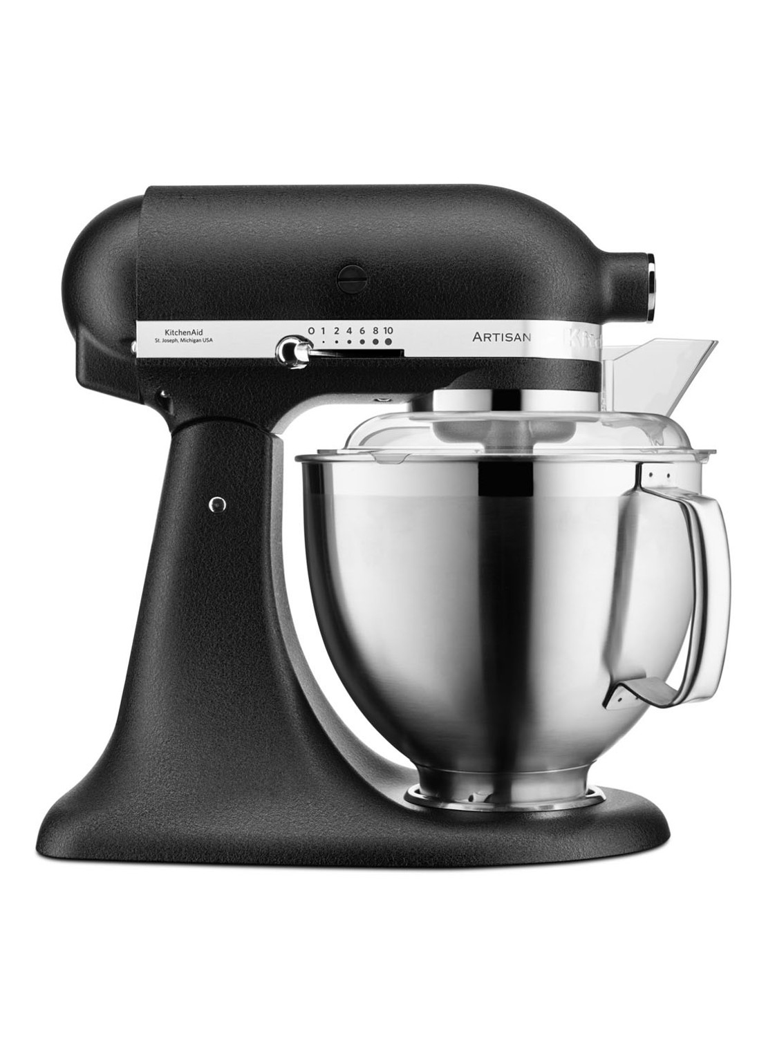 KitchenAid Artisan keukenmachine 4,8 liter 5KSM185PSEBK - Vulkaanzwart - voorkant vulkaanzwart
