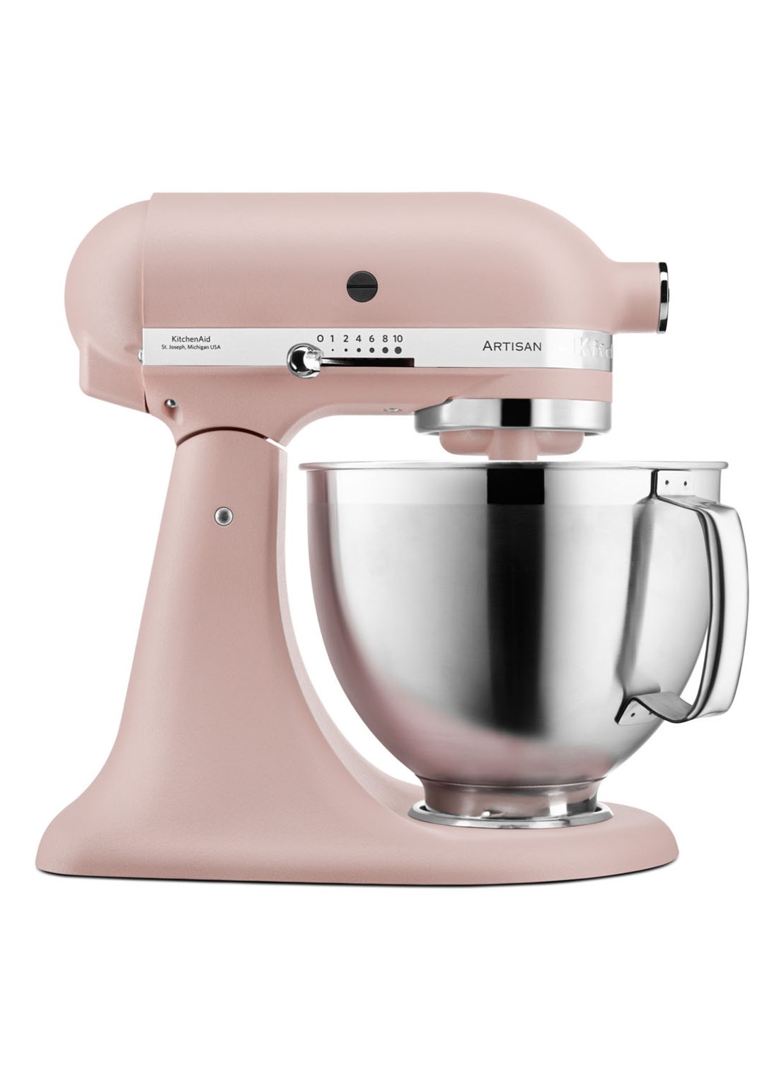 KitchenAid Artisan keukenmachine 4,8 liter 5KSM185PSEFT - Feather Pink - voorkant feather pink