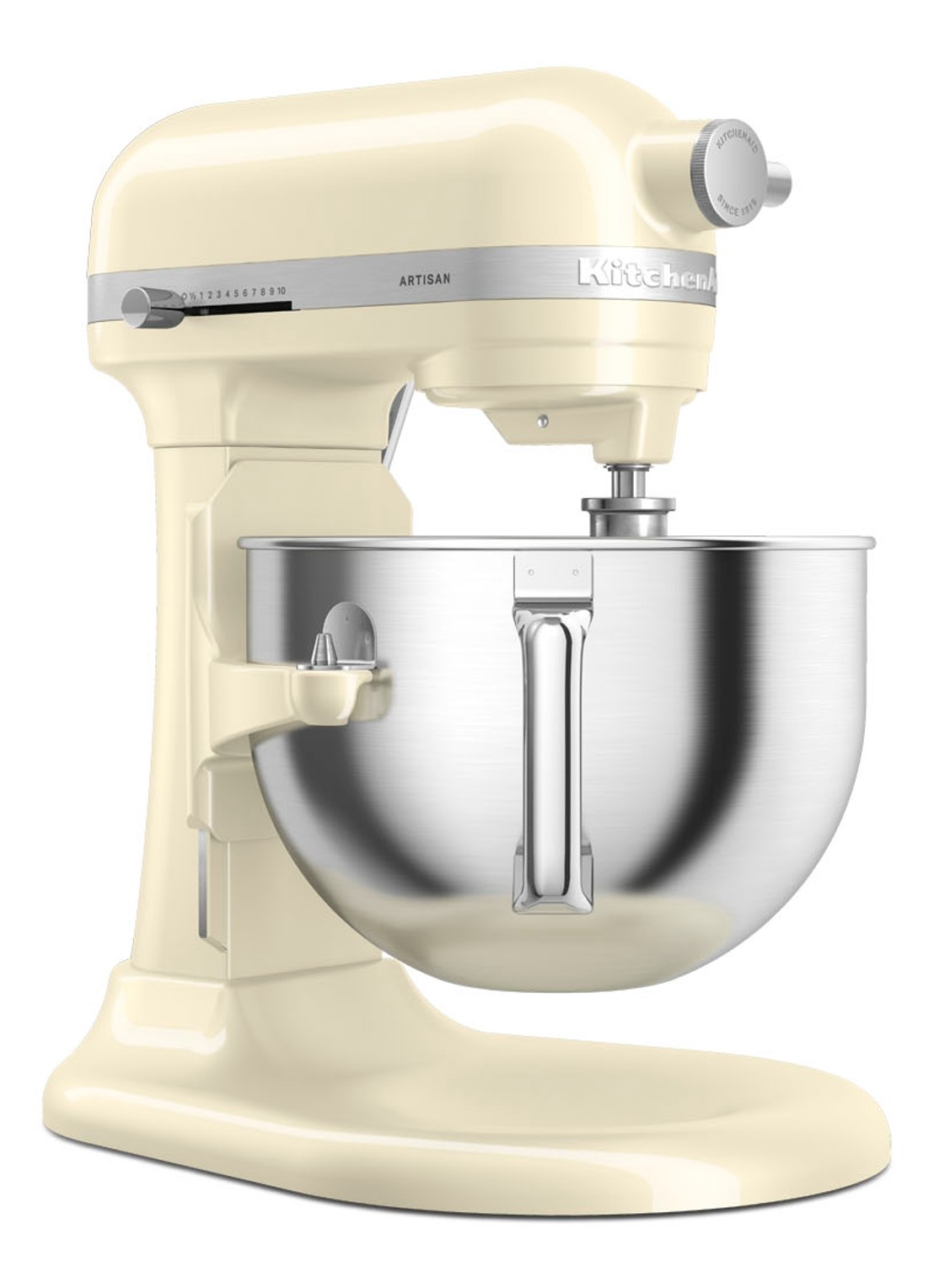 KitchenAid Artisan keukenmachine met in de hoogte verstelbare kom 5,6 liter - voorkant 7 amandelwit