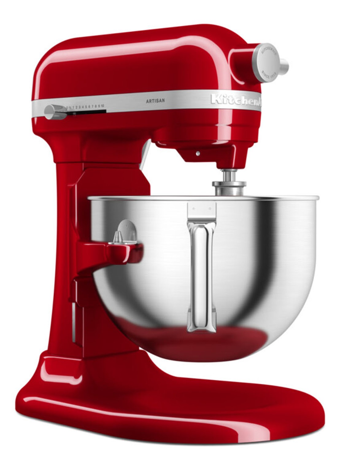 KitchenAid Artisan keukenmachine met in de hoogte verstelbare kom 5,6 liter - voorkant 2 keizerrood