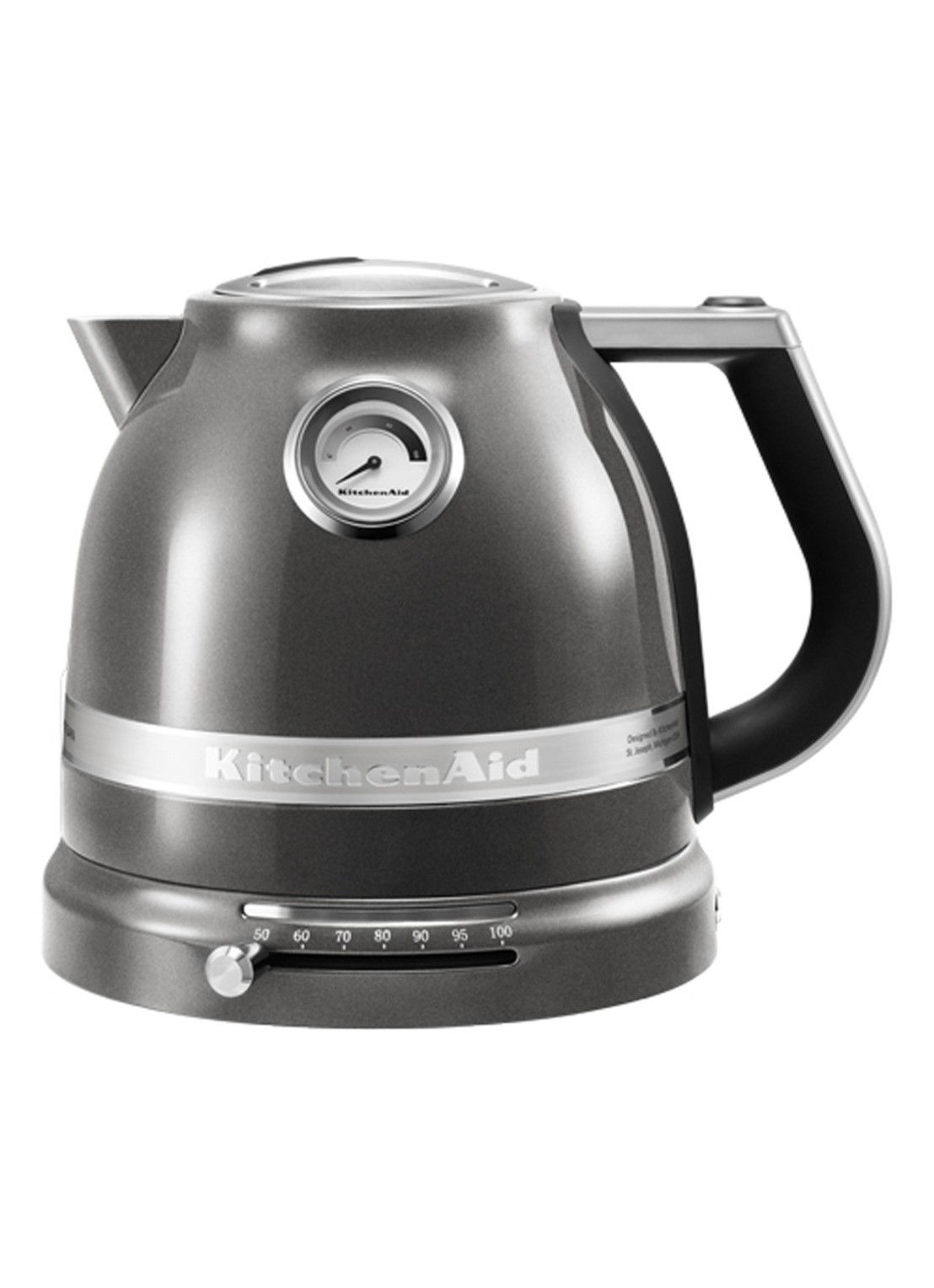 KitchenAid Artisan waterkoker 1,5 liter 5KEK1522 - Tingrijs - voorkant zilver