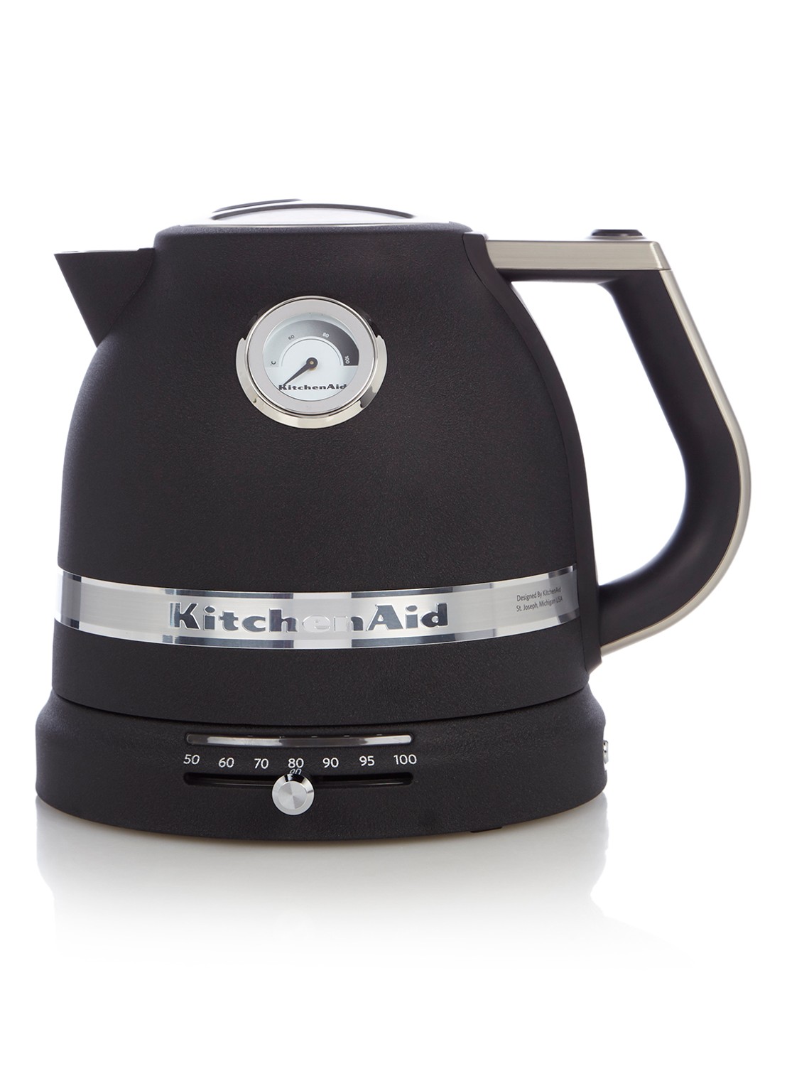 KitchenAid Artisan waterkoker 1,5 liter - Vulkaanzwart - voorkant zwart