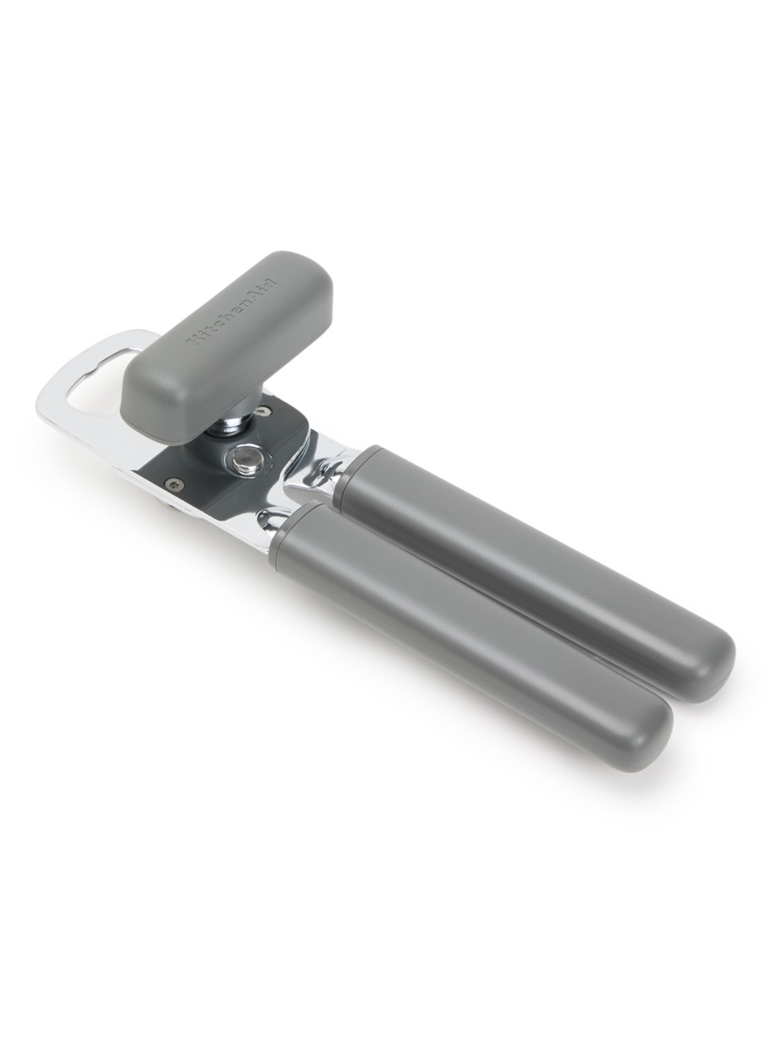KitchenAid Classic blikopener met flesopener  - voorkant grijs