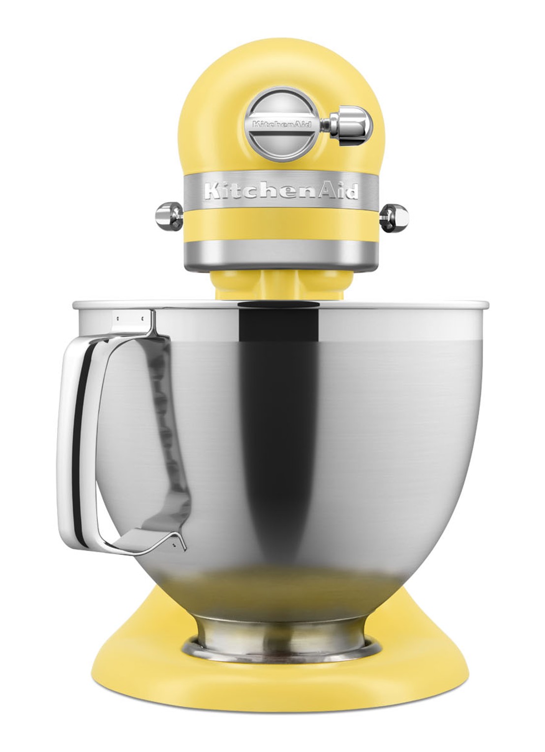 KitchenAid Colour Of The Year 2025 Artisan keukenmachine met kantelbare kop 4,7 liter 5KSM195PSEBT - Botergeel - voorkant 2 lichtgeel