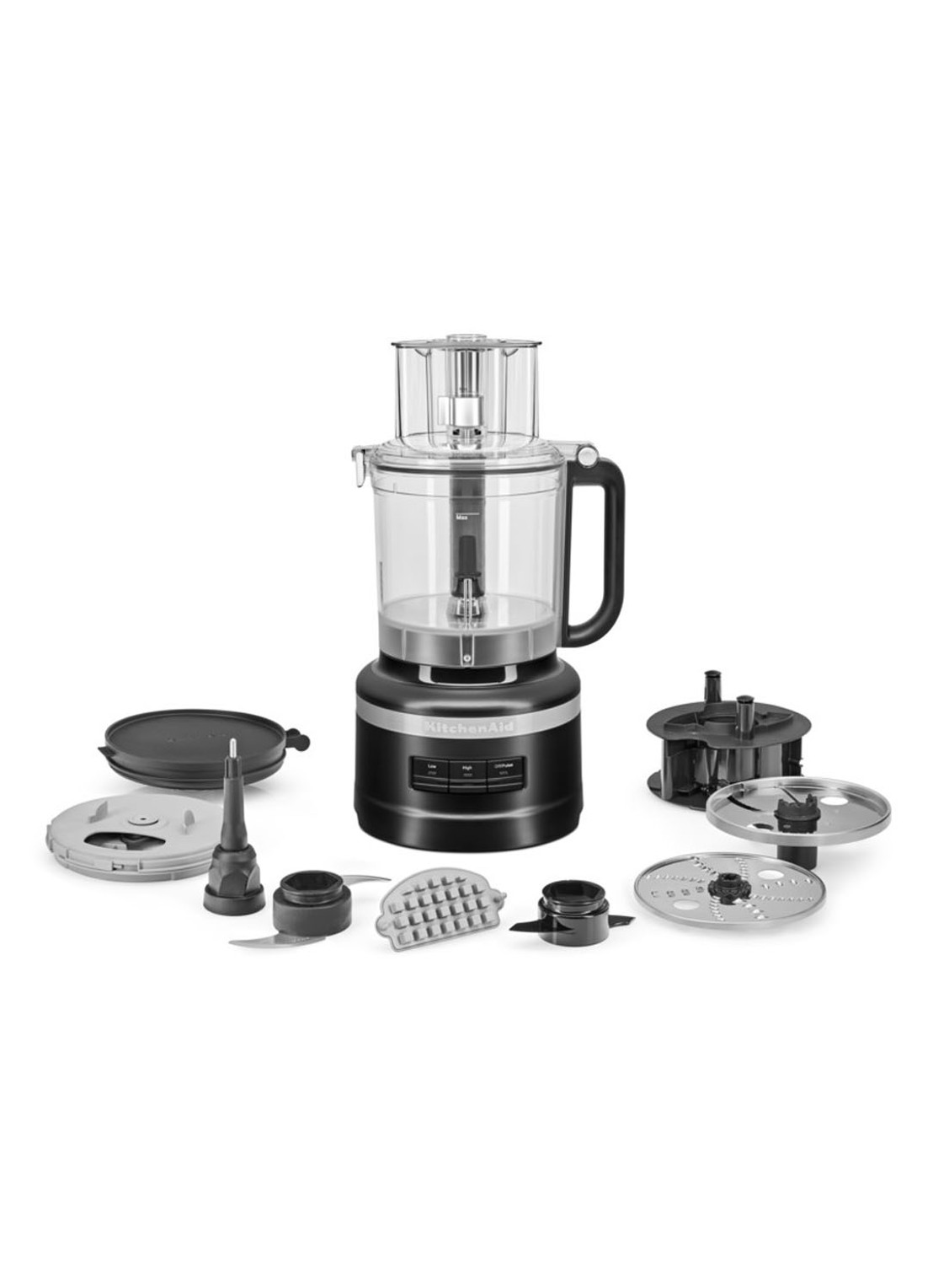 KitchenAid Foodprocessor keukenmachine 3,1 liter 5KFP1319 - Mat zwart - voorkant 2 zwart
