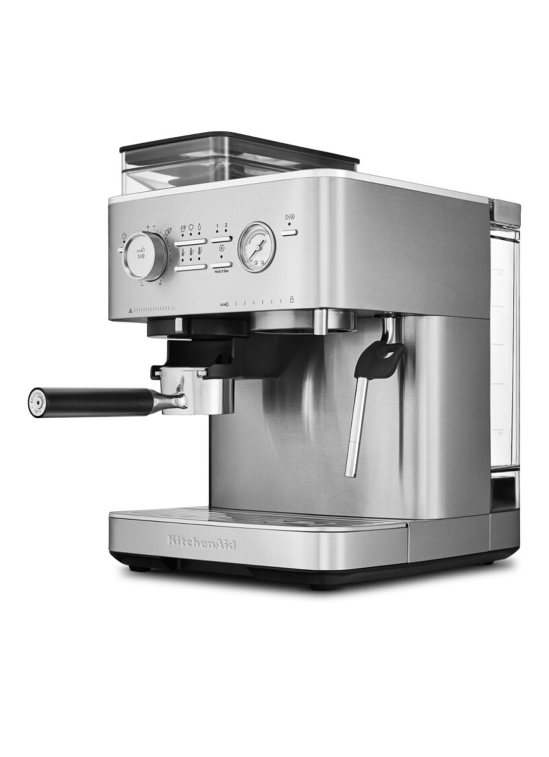 KitchenAid Halfautomatische espressomachine met koffiemolen - achterkant metallic
