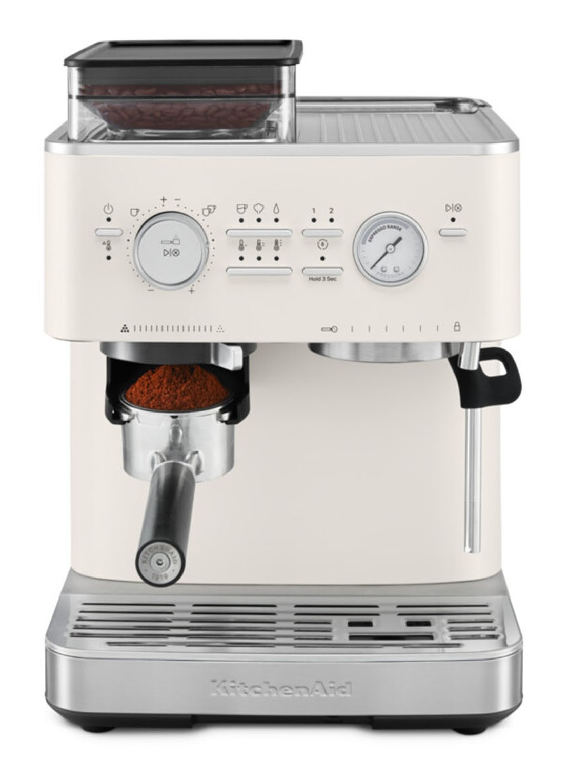 KitchenAid Halfautomatische espressomachine met koffiemolen - detail 2 wit